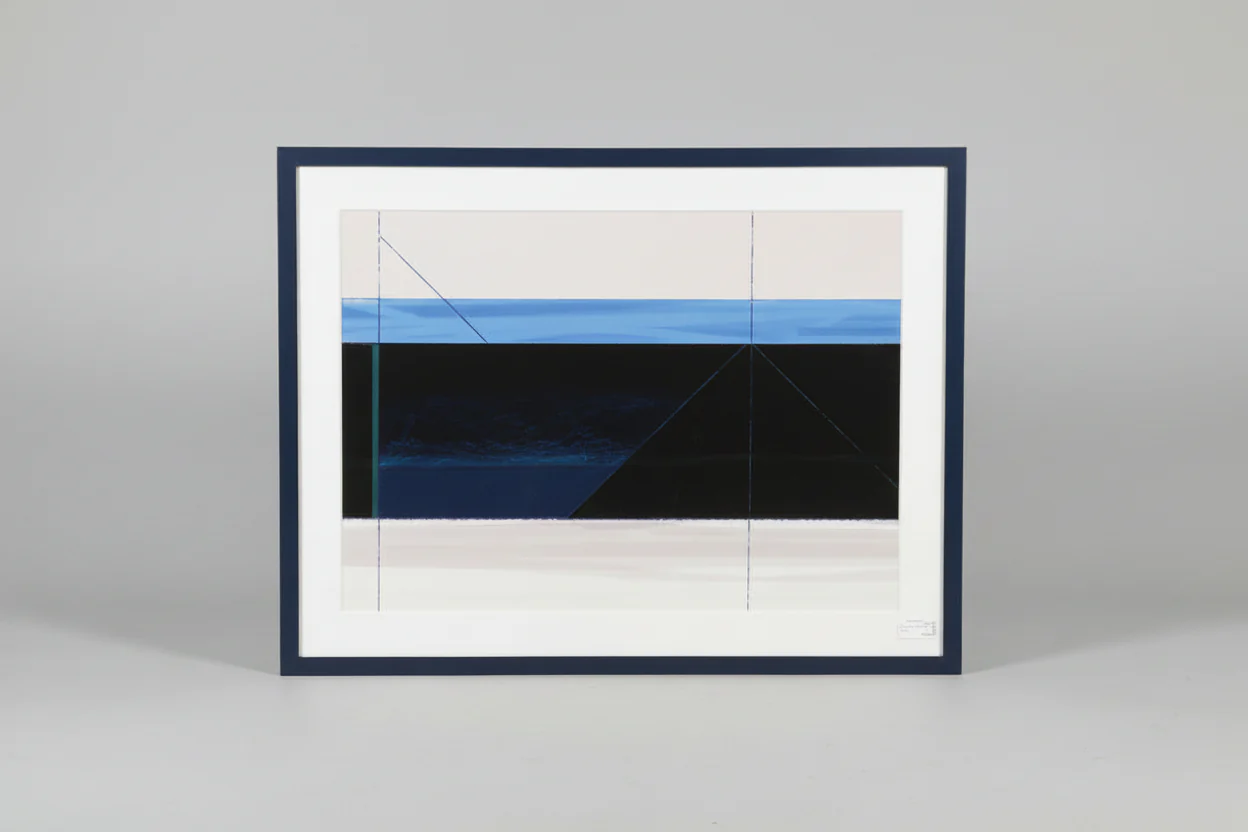 Art Print Abstract BLue & White