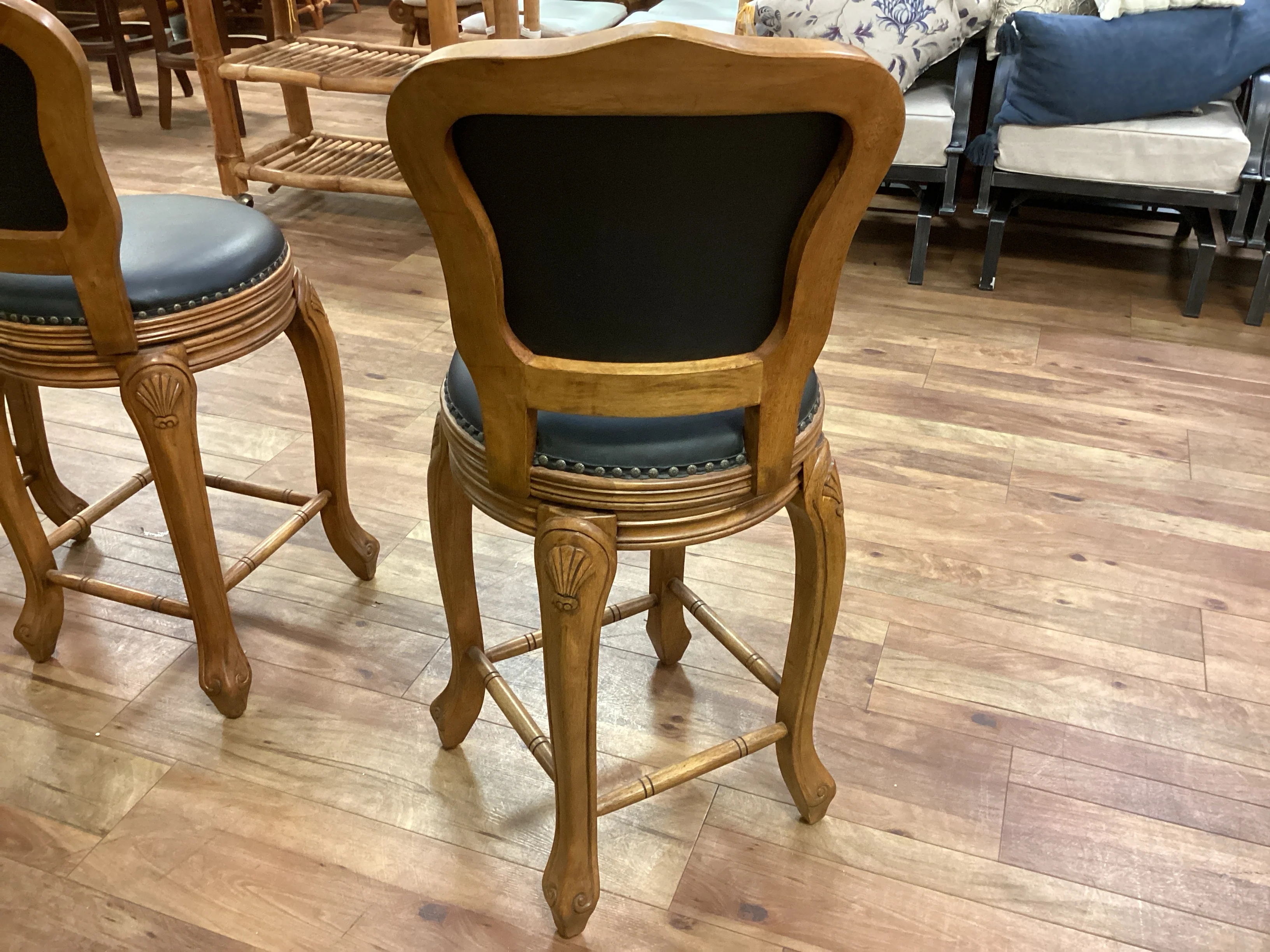 Black and Wood Barstool - Image 2