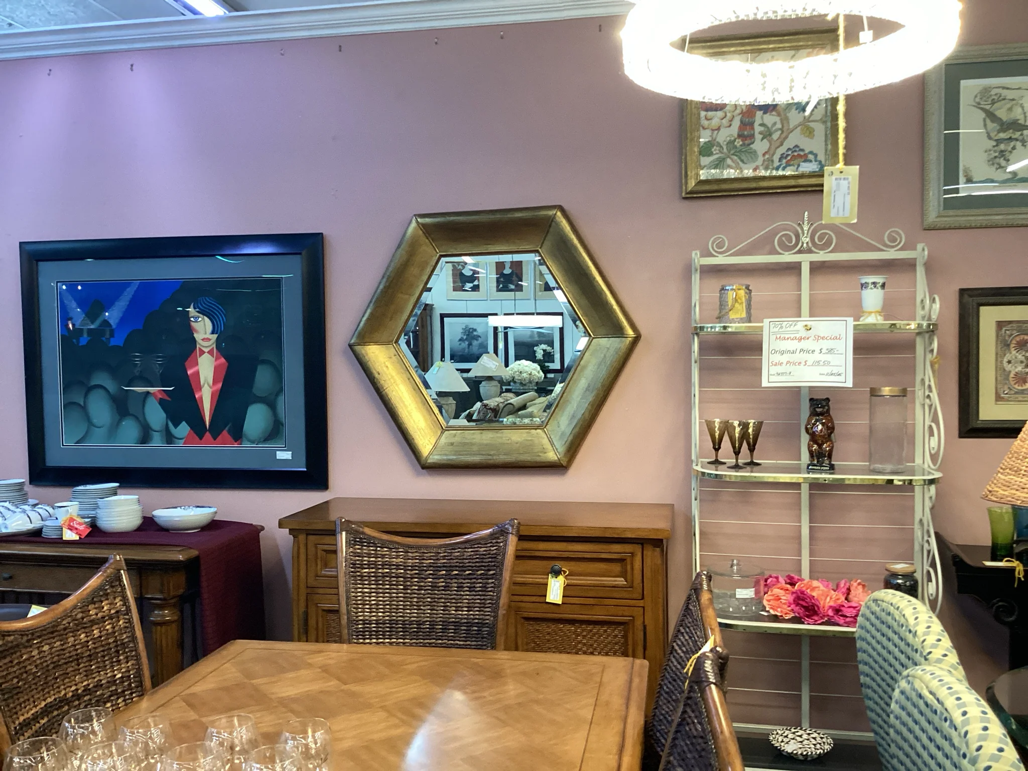 Bombay Hexagon Gold Framed Mirror - Image 2
