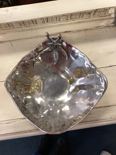 Bowl Silvertone With Starfish - Image 2