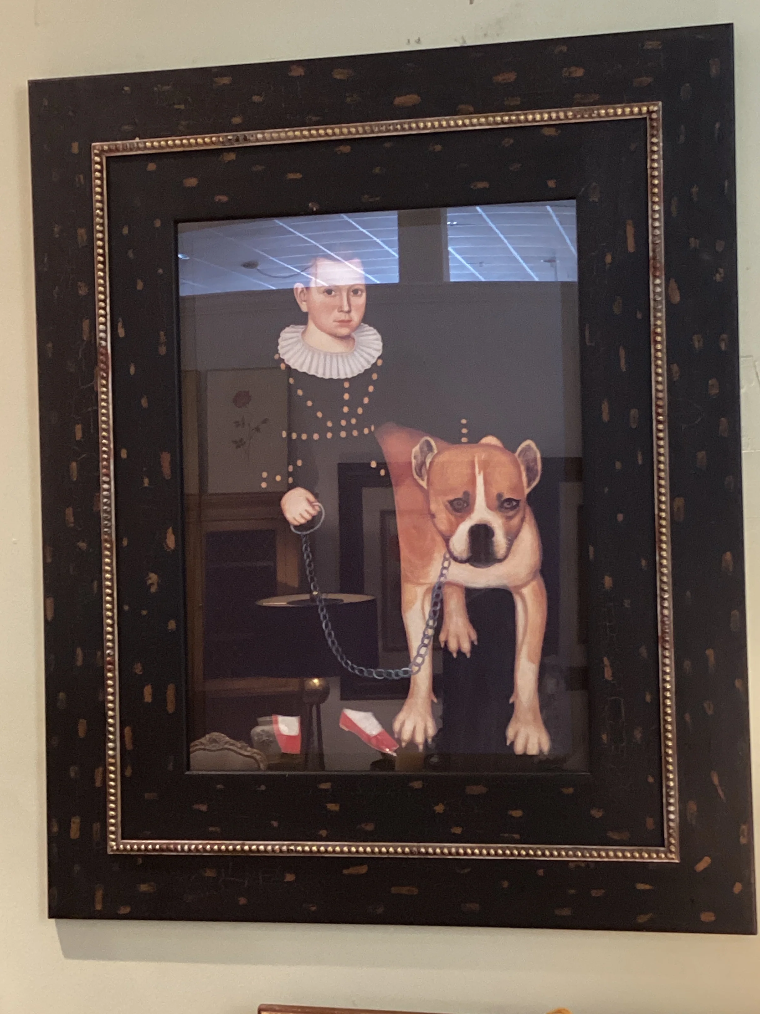 Boy with Dog Print