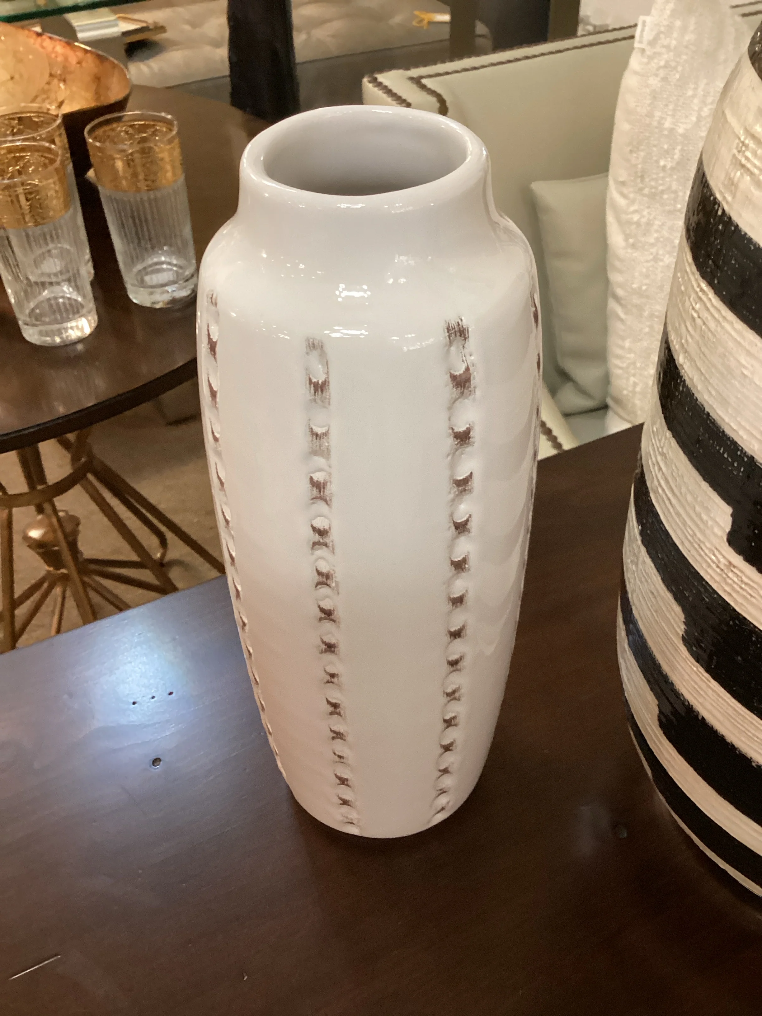 Brown and Cream Vase - Image 2