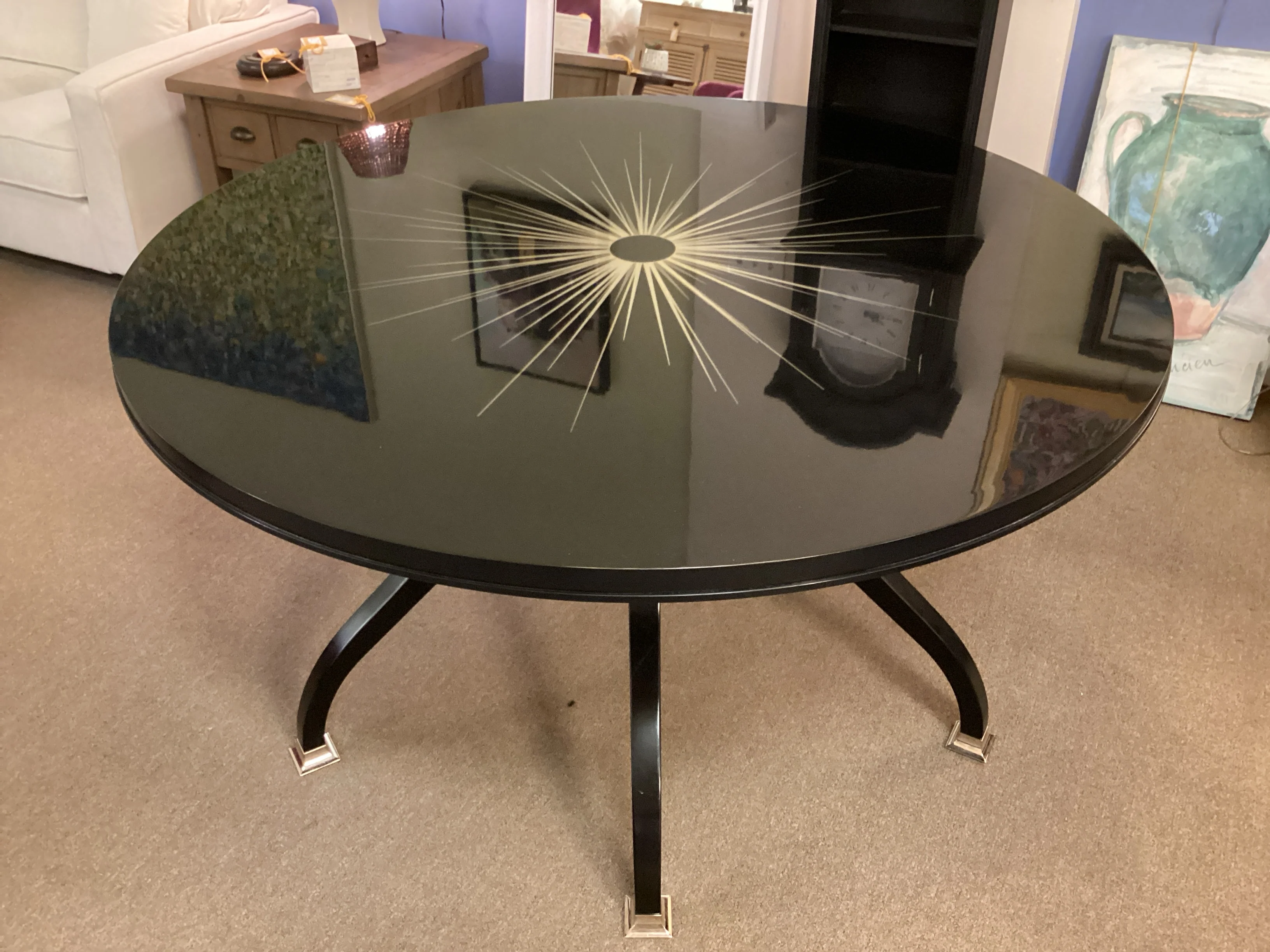 Caracole Round Black Dining Table