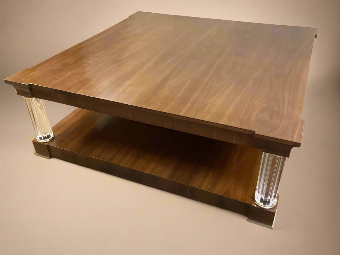 Caracole Wood and Lucite Coffee Table