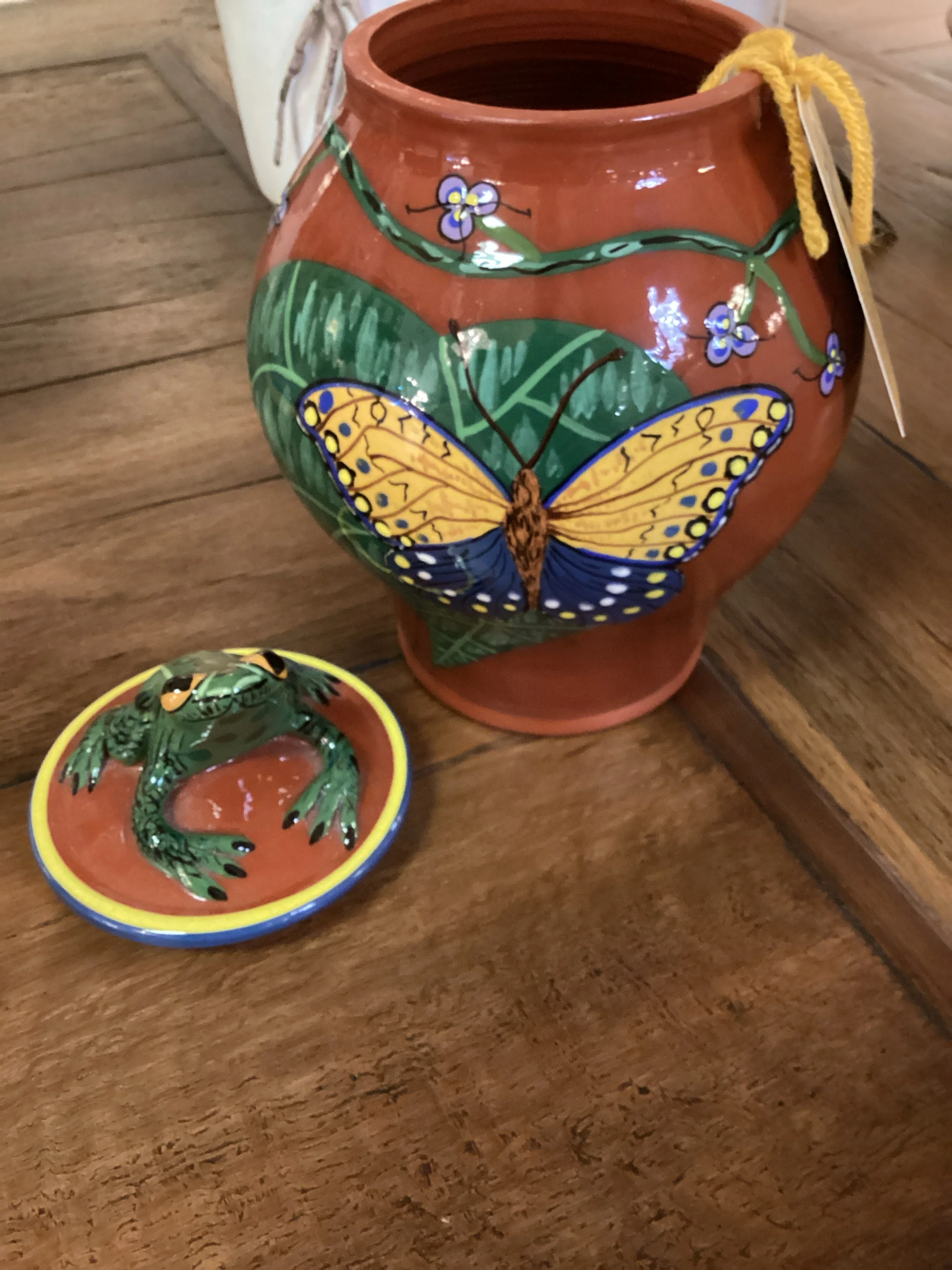 Ceramic Cookie Jar Frog Top - Image 3