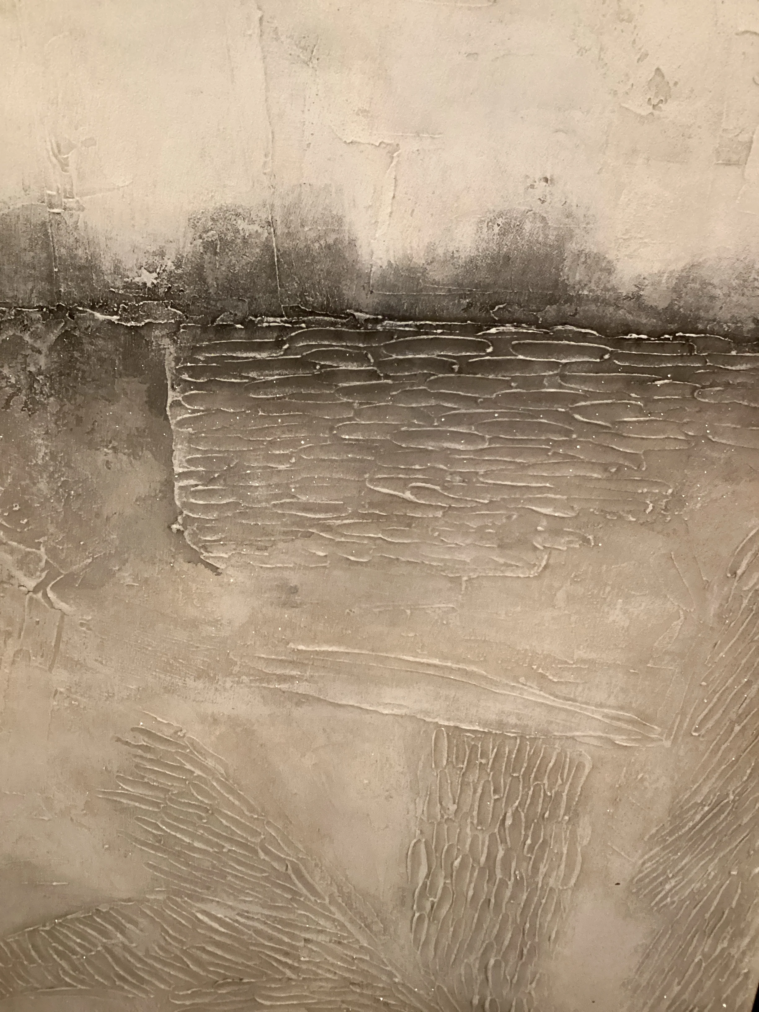 Contemporary Black and Silver Textured Art - Image 2