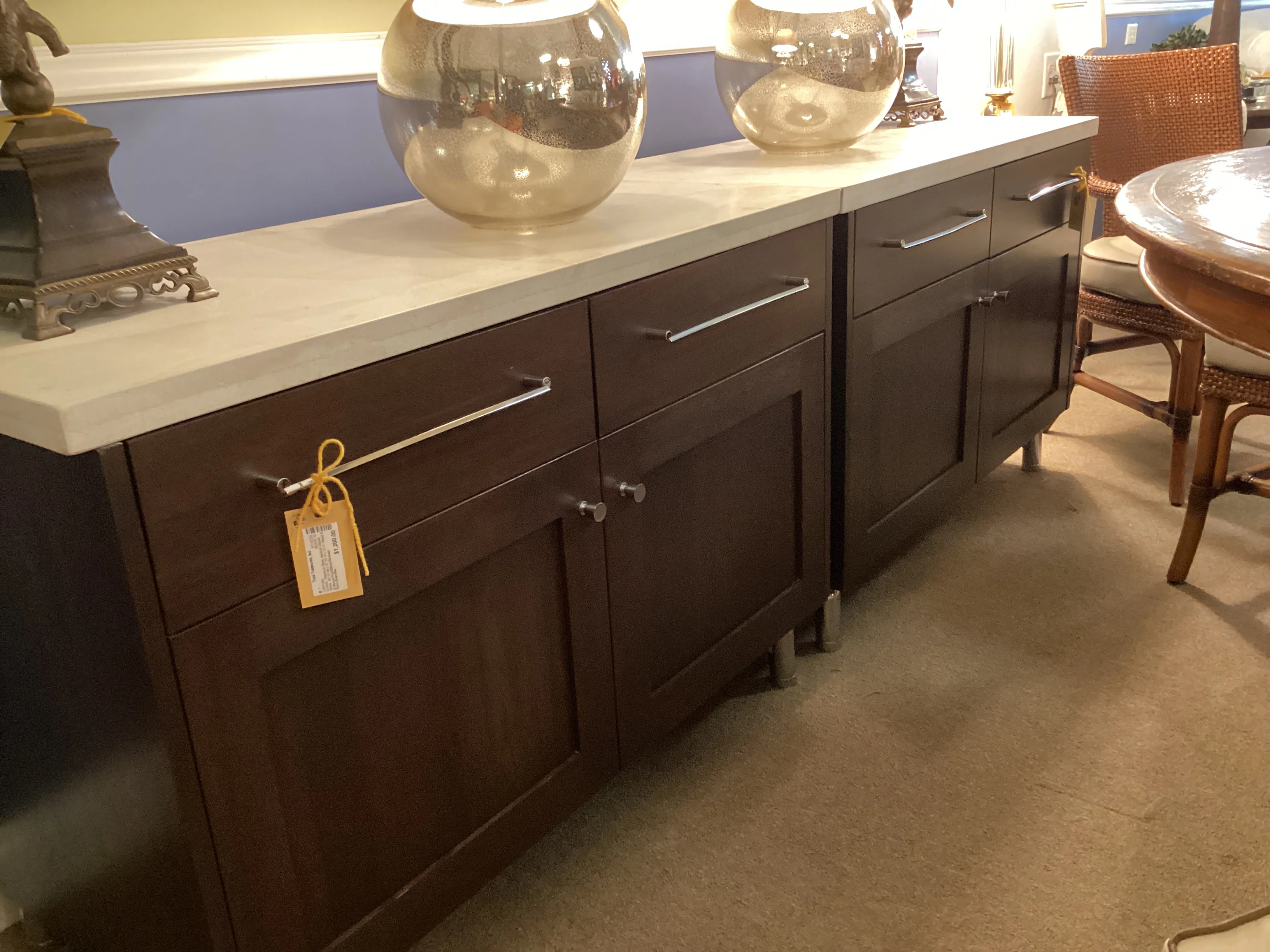 Custom Stone Top 2 Door 2 Drawer Cabinet - Image 4