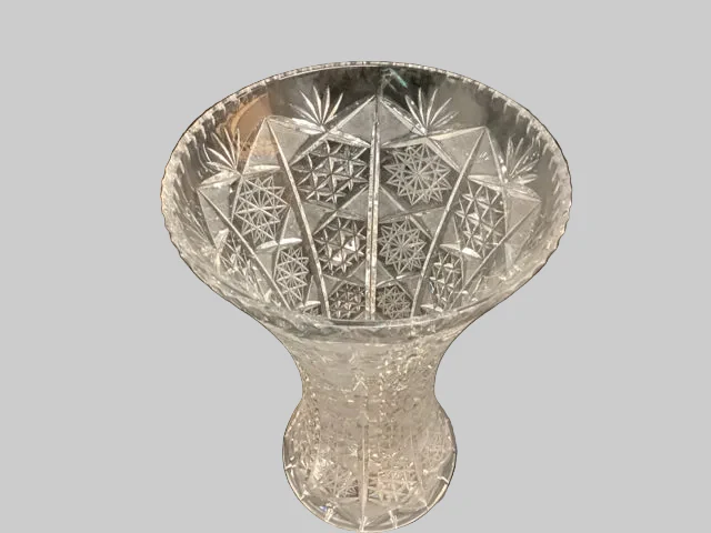 Cut Glass Trumpet Vase - Image 2