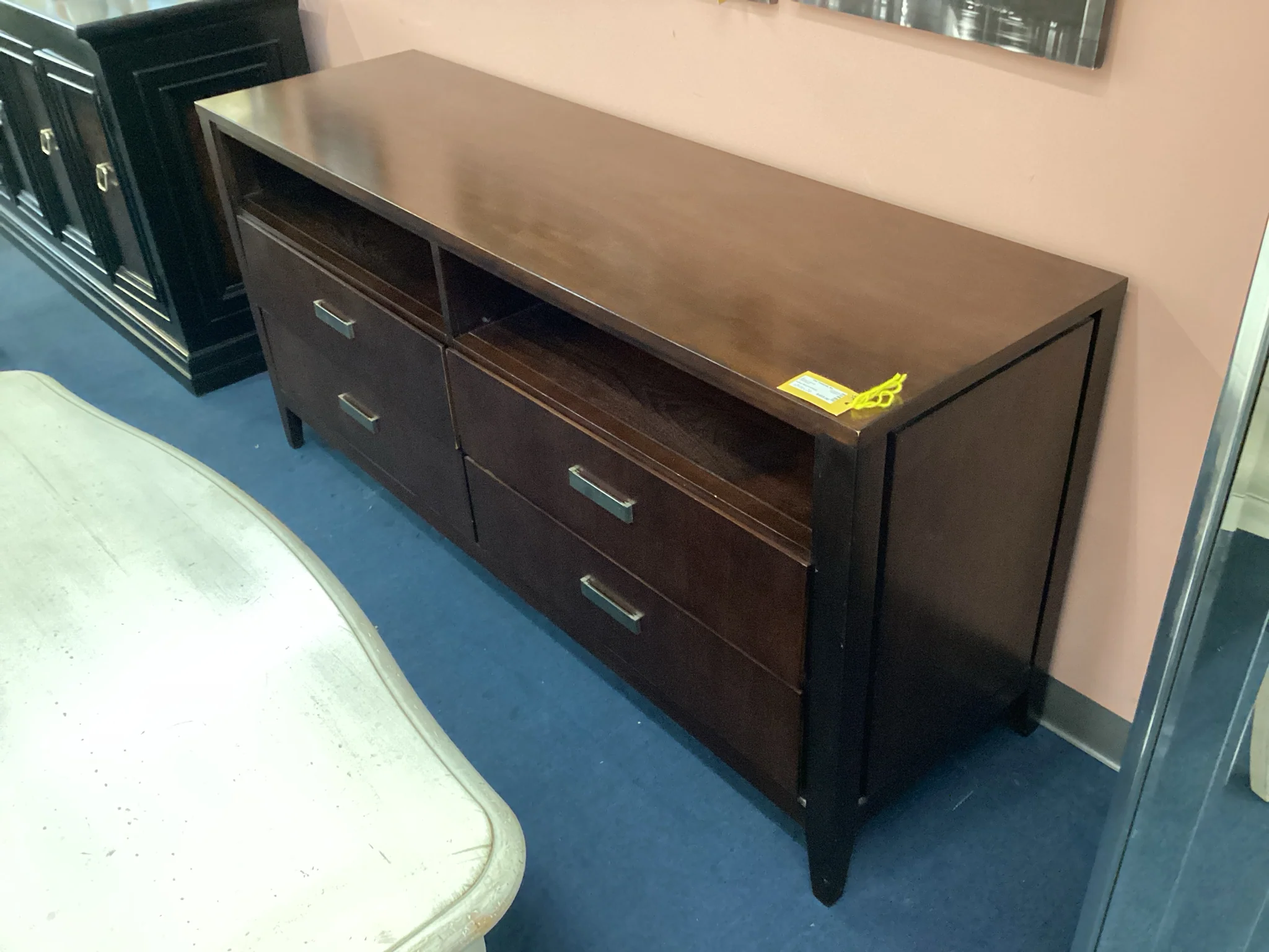 Dark Wood Four Drawer Media Cabinet - Image 2