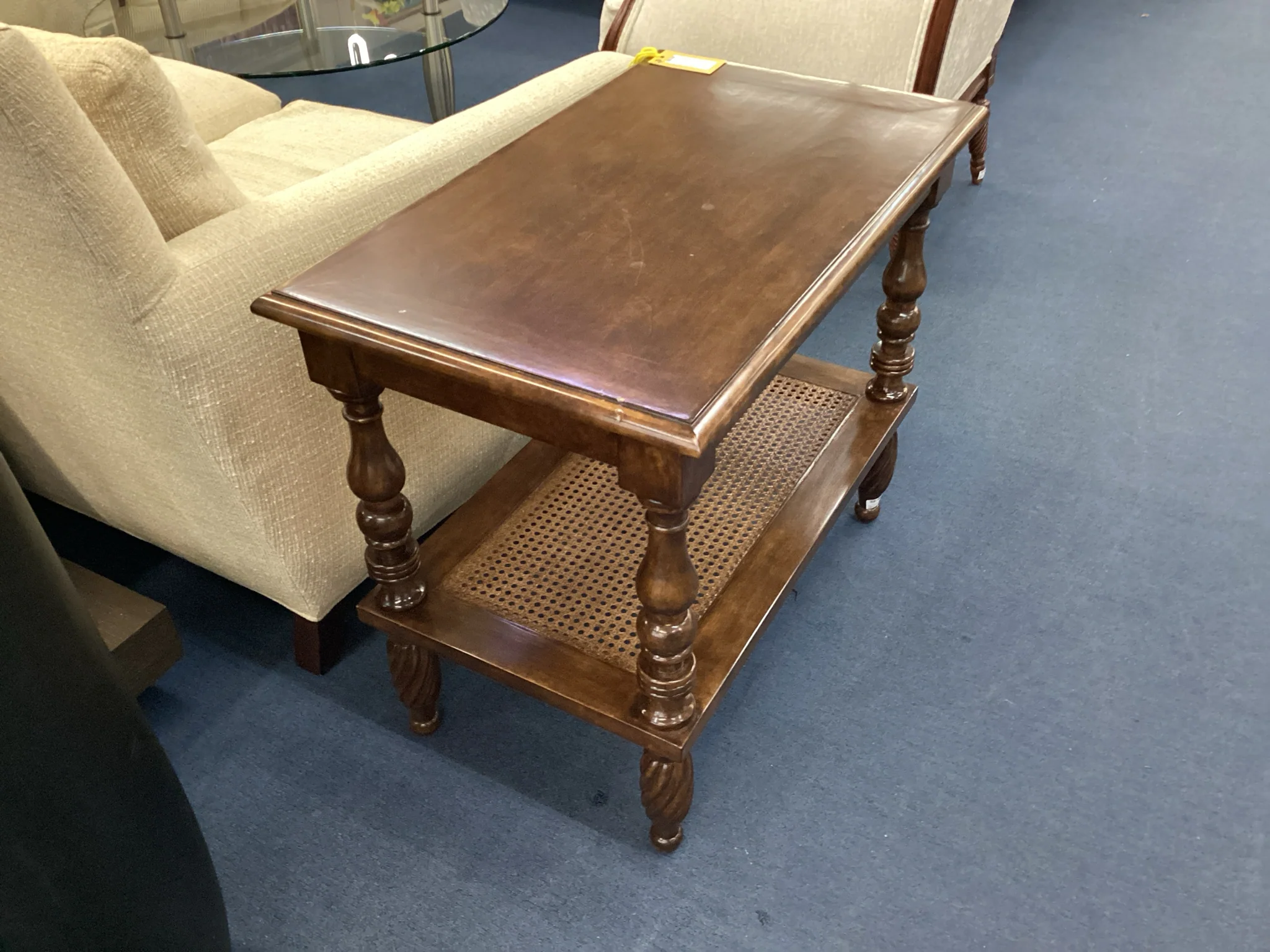 Dark Wood Two Tier Accent Table - Image 2