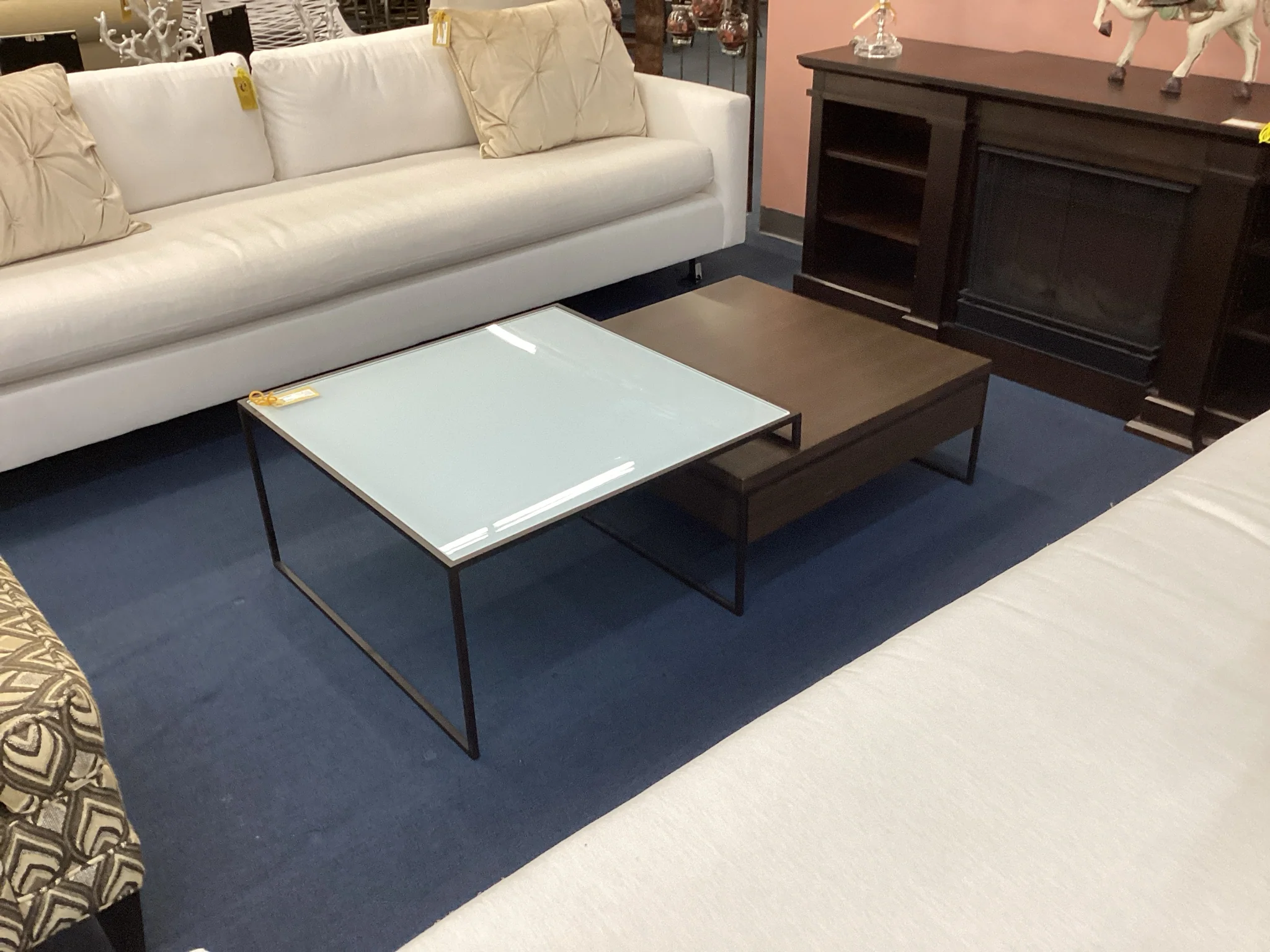 Dark Wood Two Tier Coffee Table - Image 2