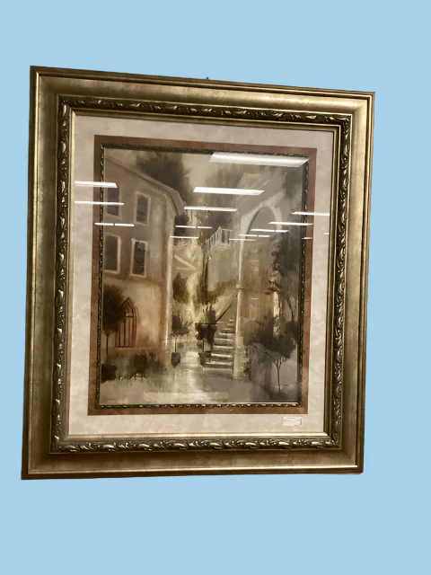 Framed Art Courtyard Scene