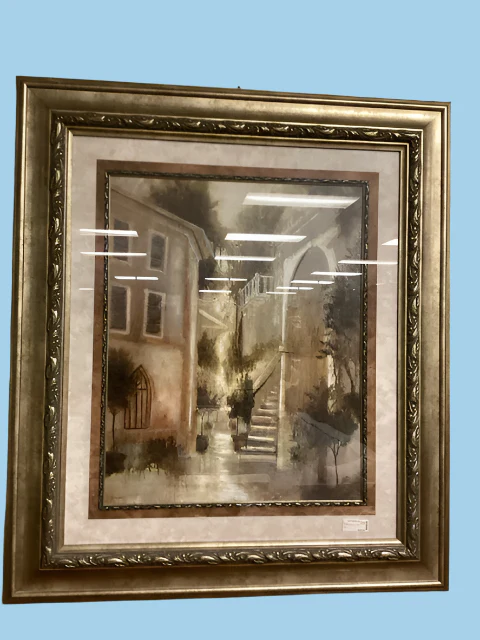 Framed Art Courtyard Scene - Image 2