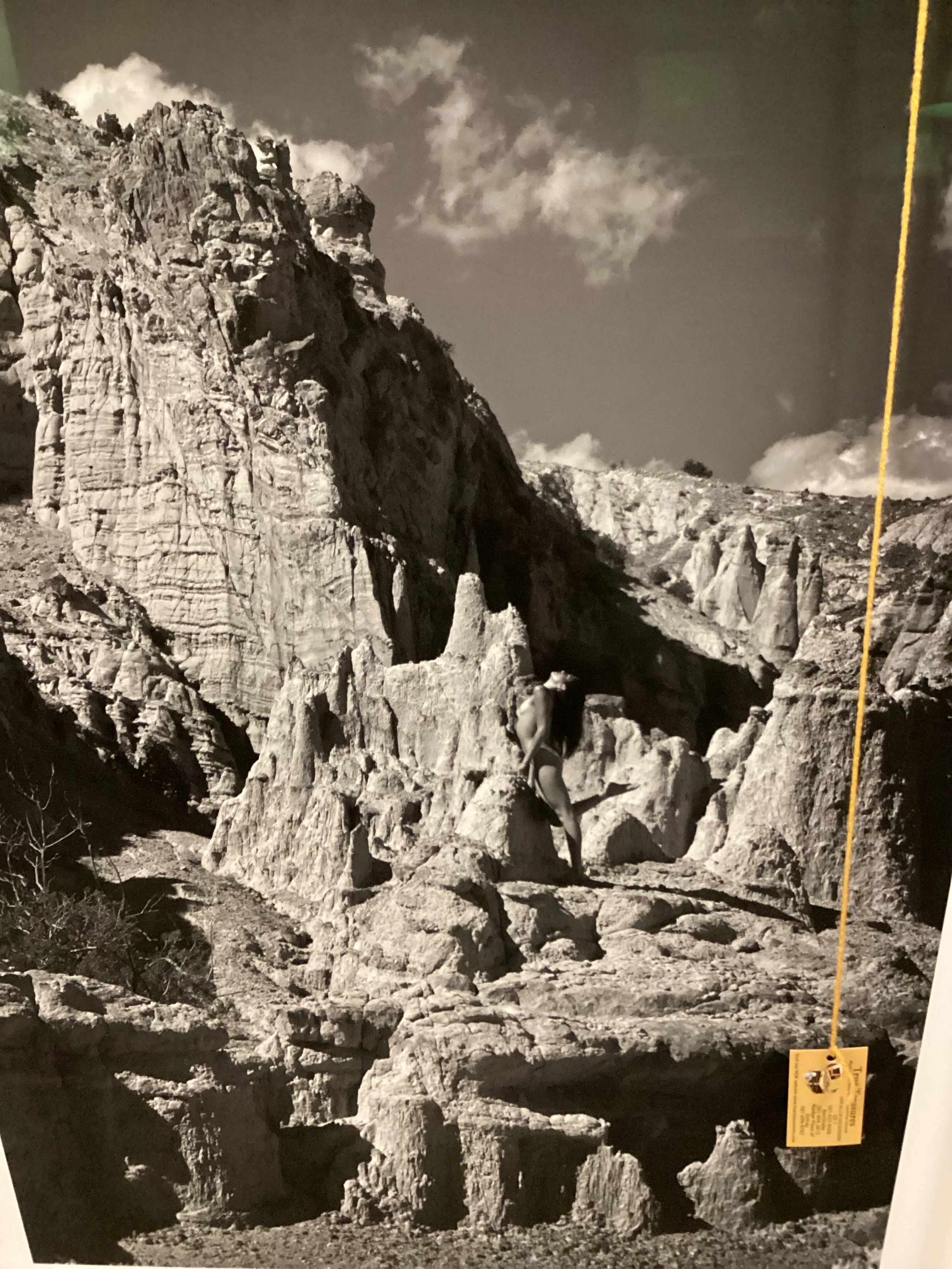 Framed Black and White Photo Woman in Nature in Canyons - Image 2
