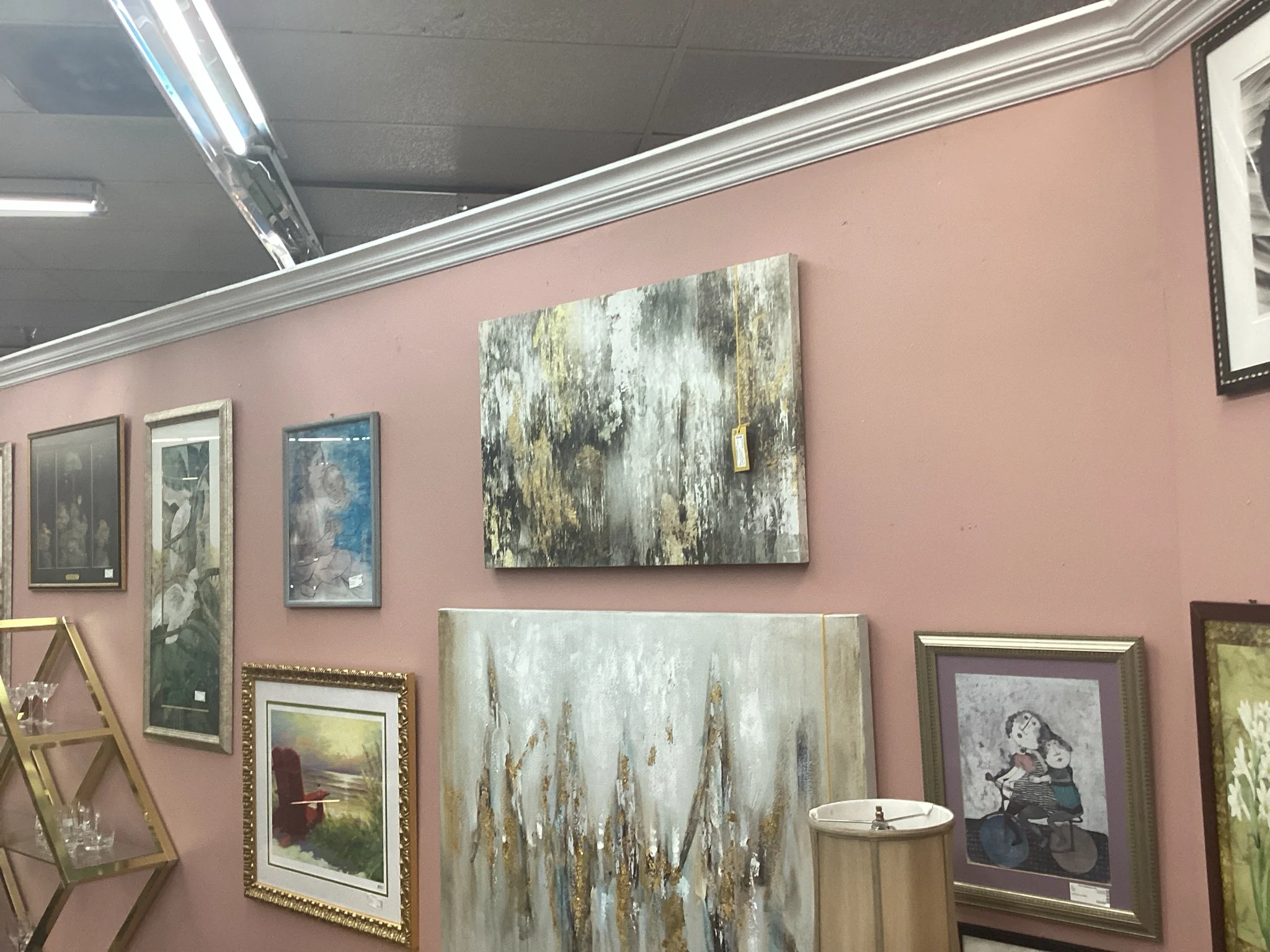 Gold And Gray Abstract Print - Image 2