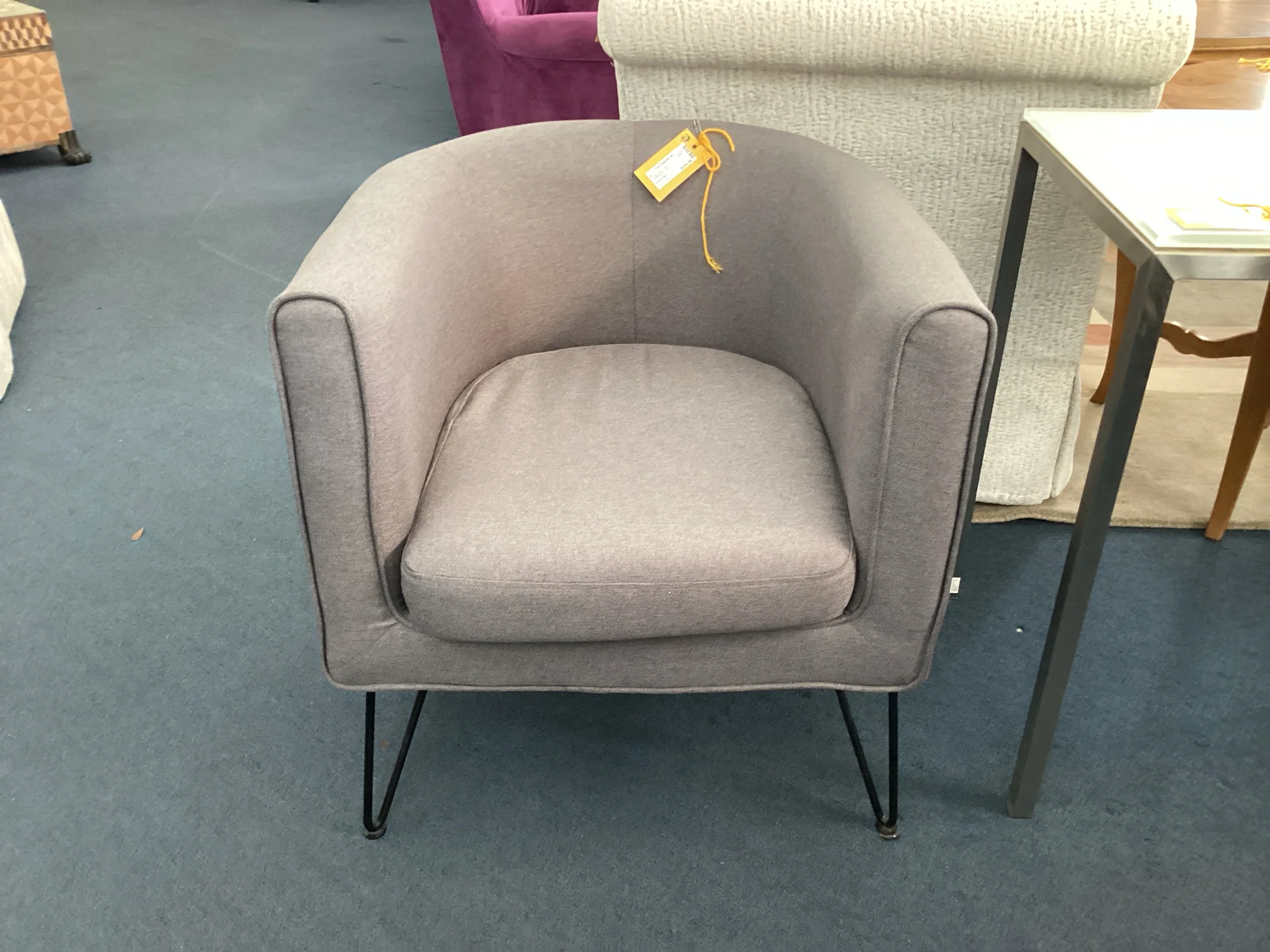 Gray Fabric Living Room Chair - Image 2