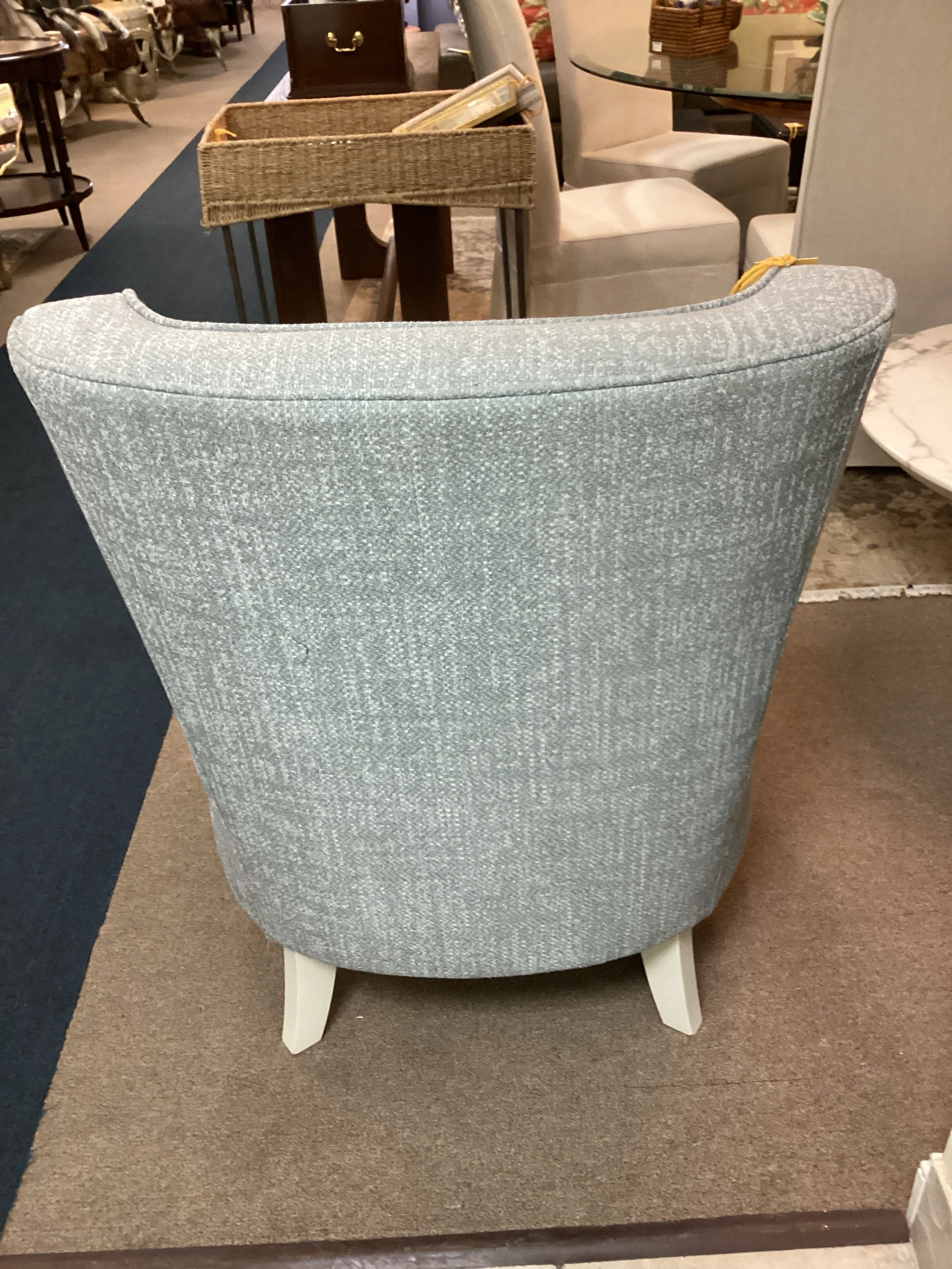 Gray Sloped Arm Bernhardt Living Room Chair with Pillow - Image 3