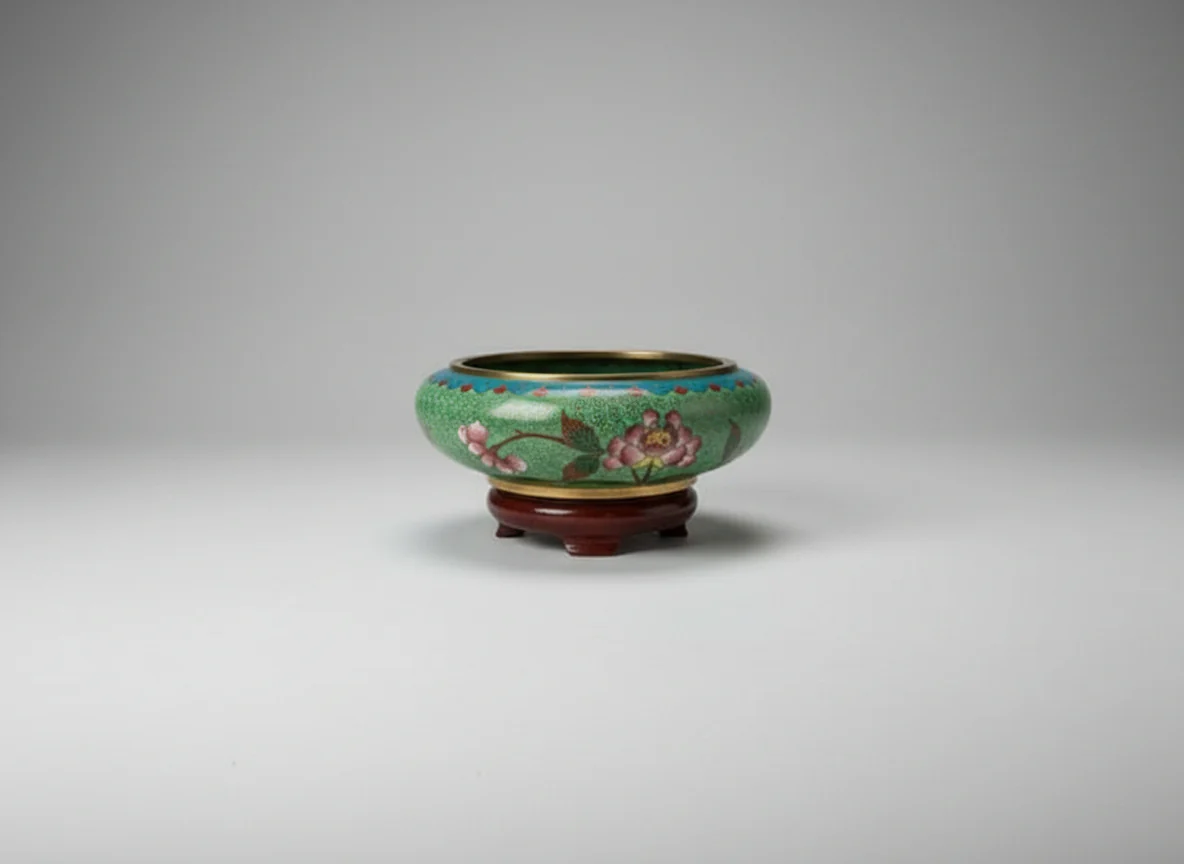 Green Cloisonne Bowl - Image 2