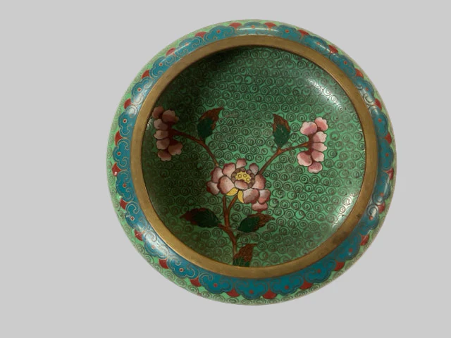 Green Cloisonne Bowl - Image 3
