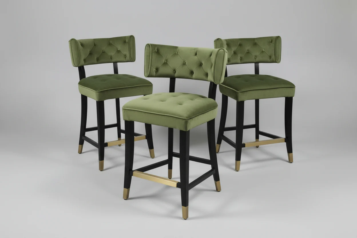 Green Counter Stools Set of 3