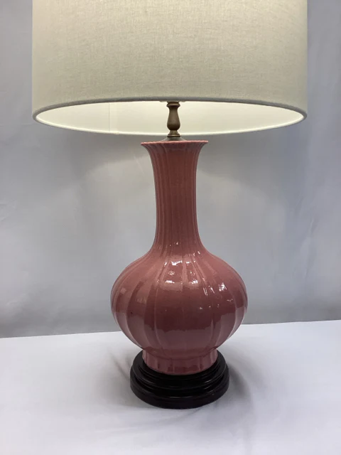 Lamps Crackle Finish On Wood Base - Pair - Image 2