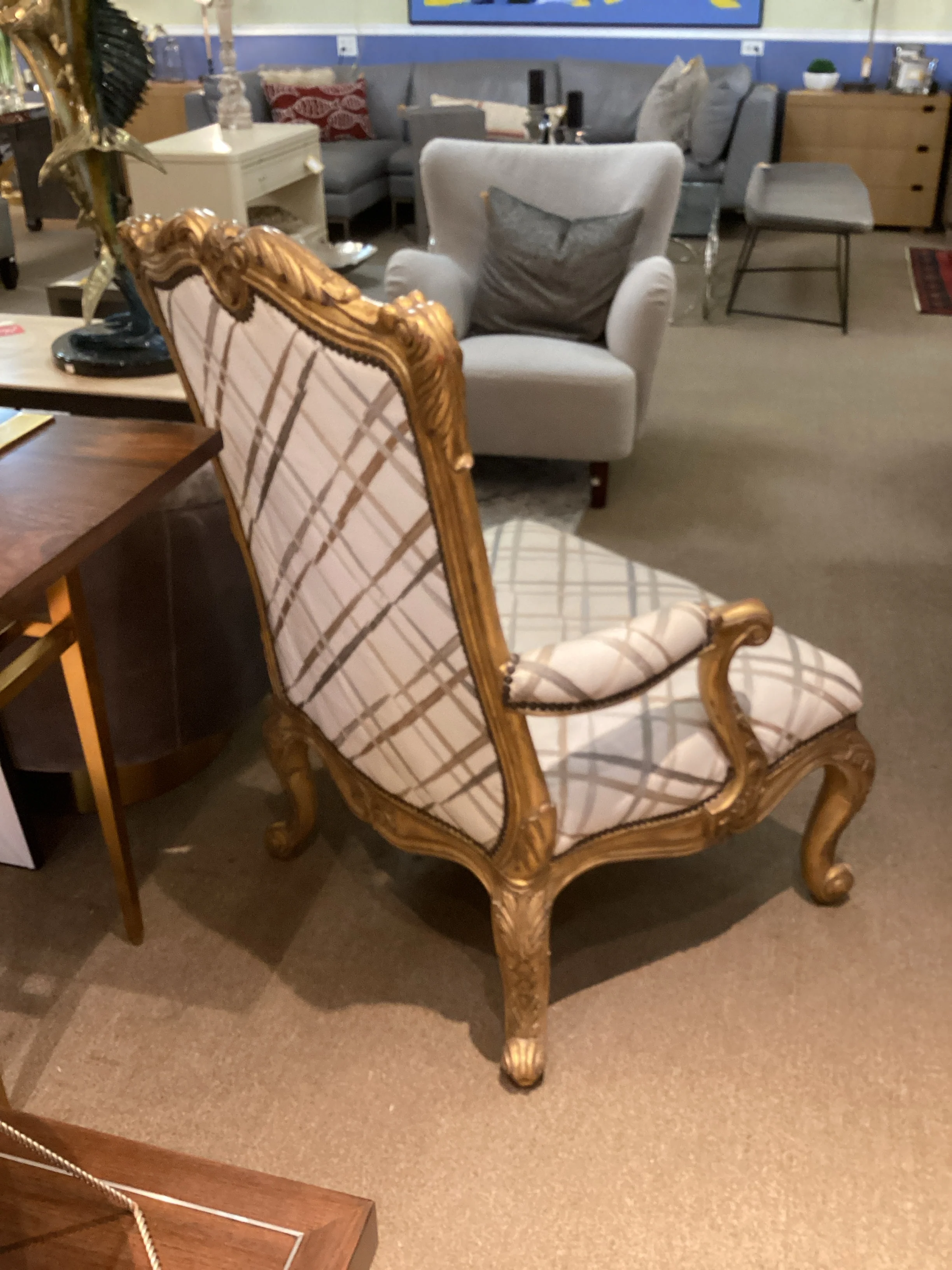Marge Carson Silver and Gold Chairs - Image 2
