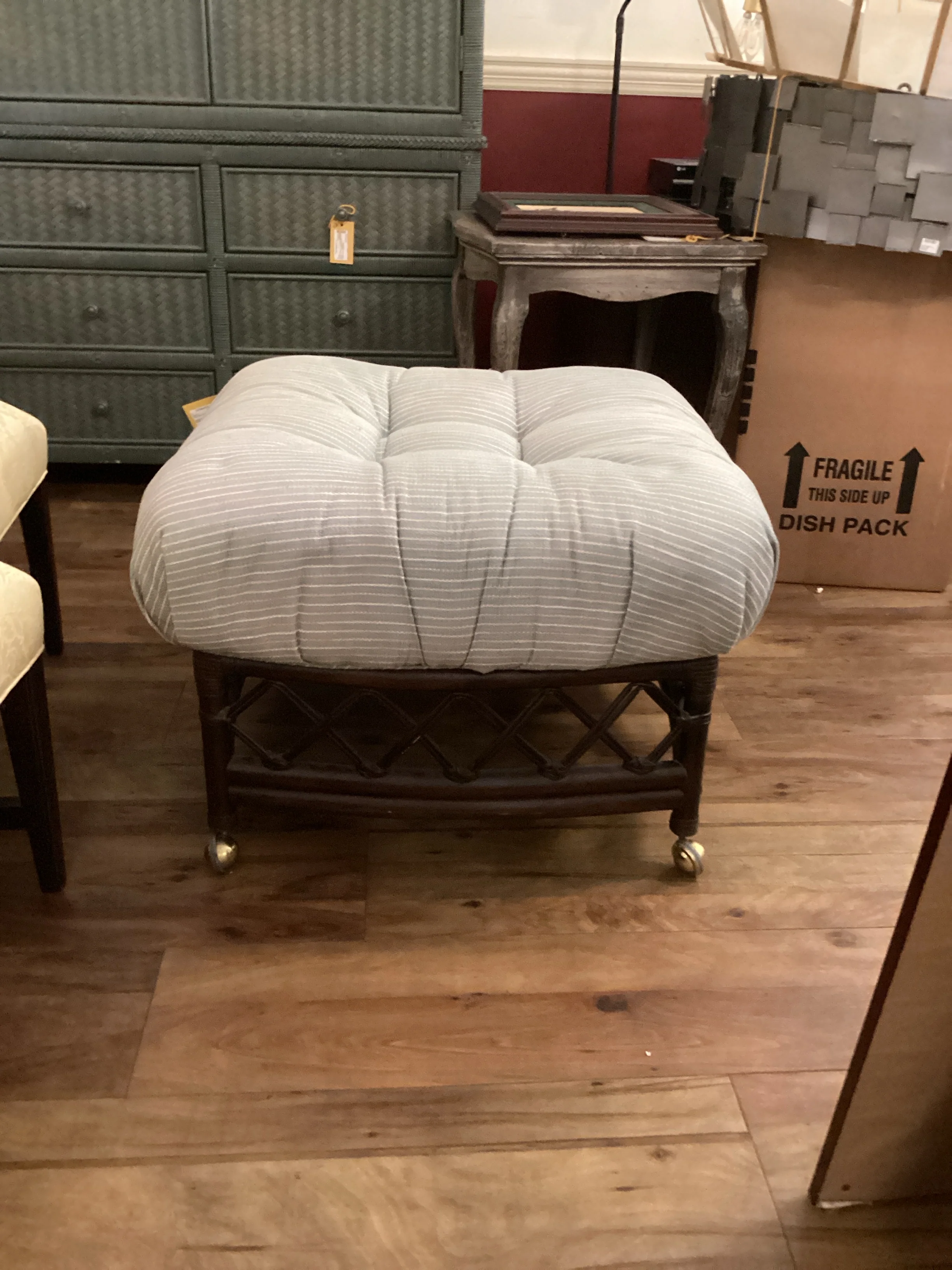 McGuire Brown Ottoman - Image 2