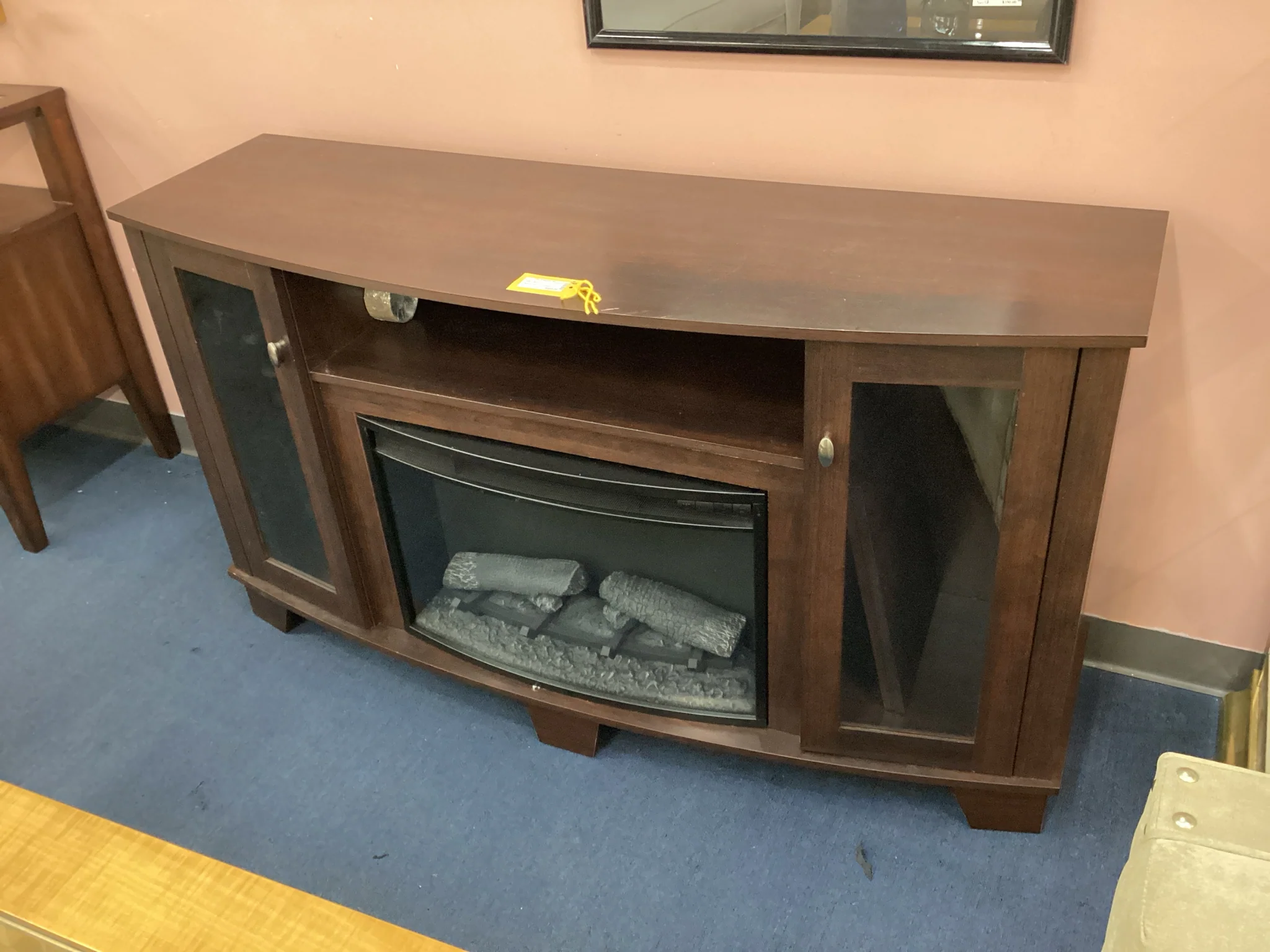 Medium Wood Two Door Fireplace - Image 2