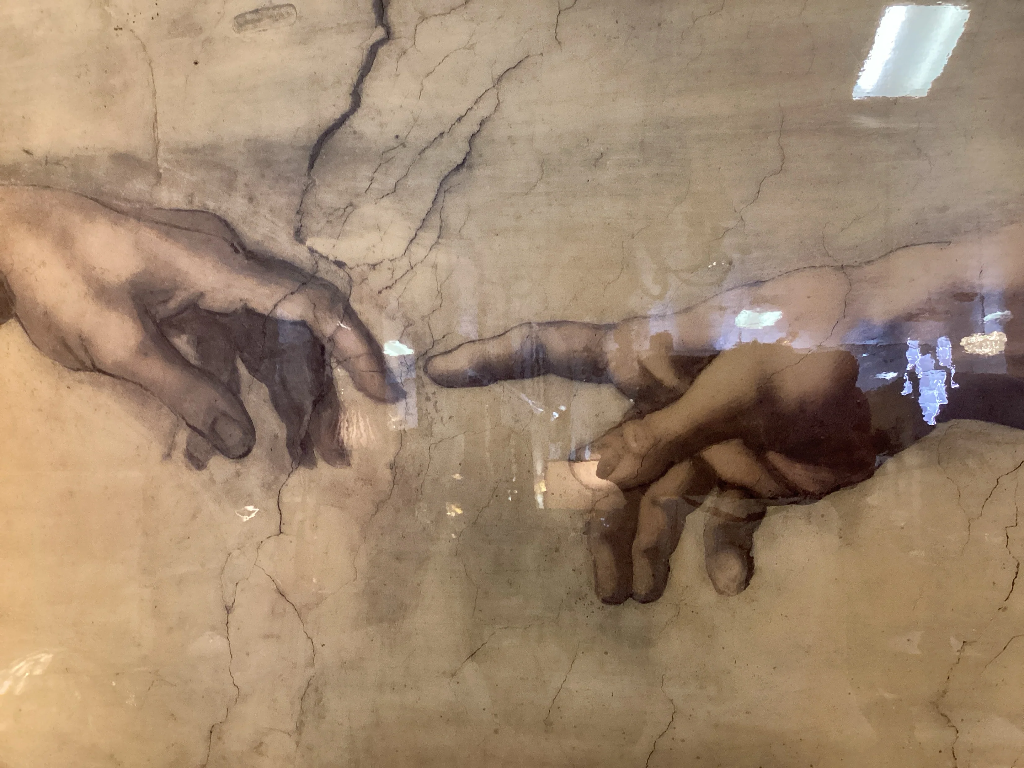 Michelangelo Creation of Adam Print on Wood - Image 3