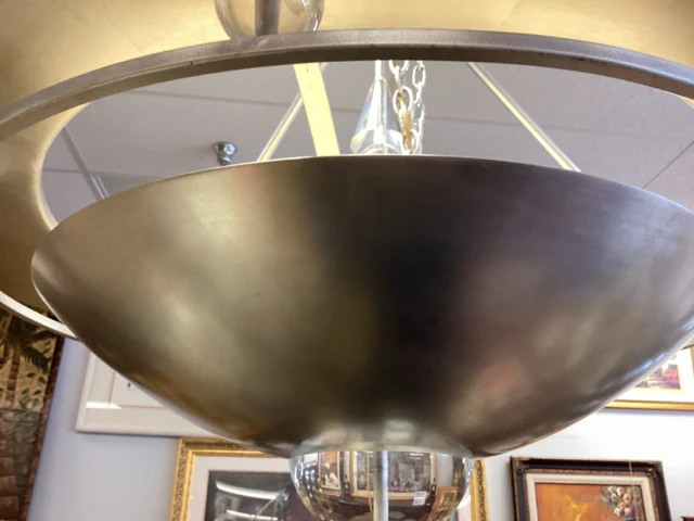 Modern Chrome & Lucite Chandelier - Image 2