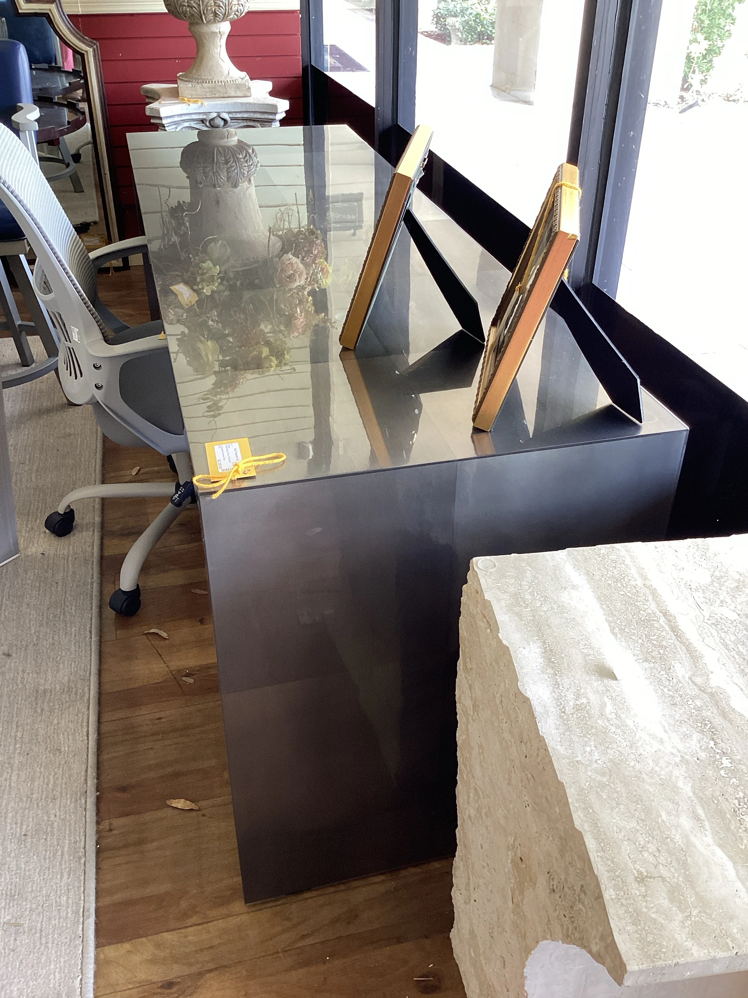 OLY Grey Resin Veneer Desk - Image 3