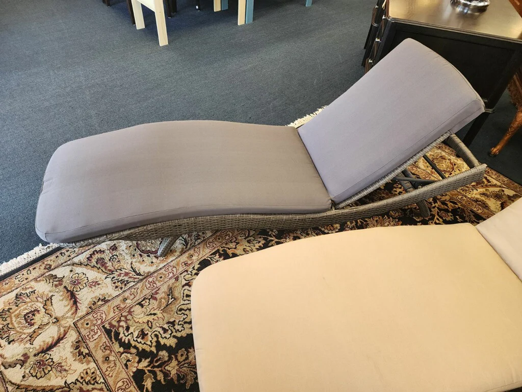 Outdoor Marcelle Gray Chaise Lounge with Cushion - Image 3