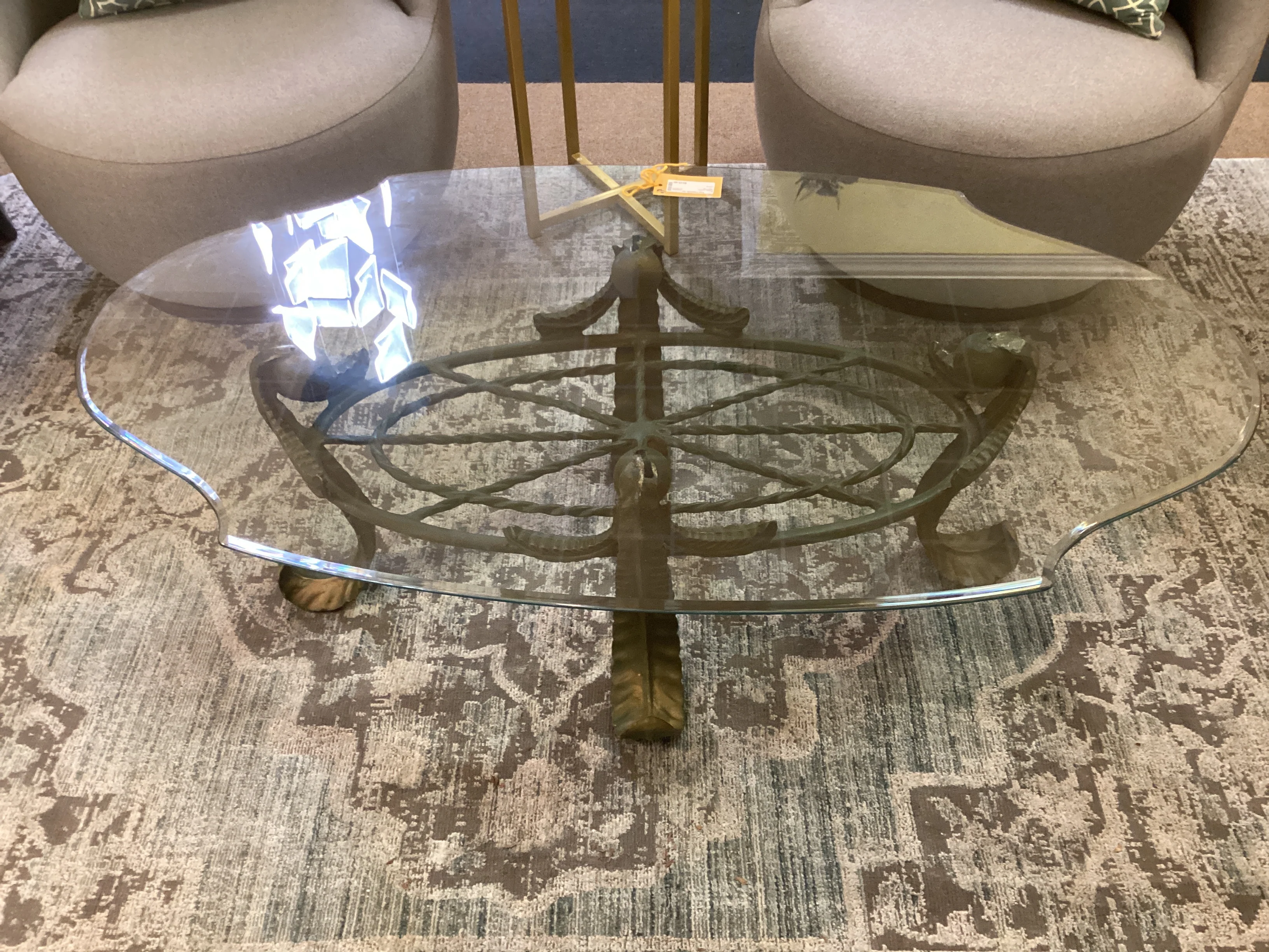 Oval Glass Top Coffee Table