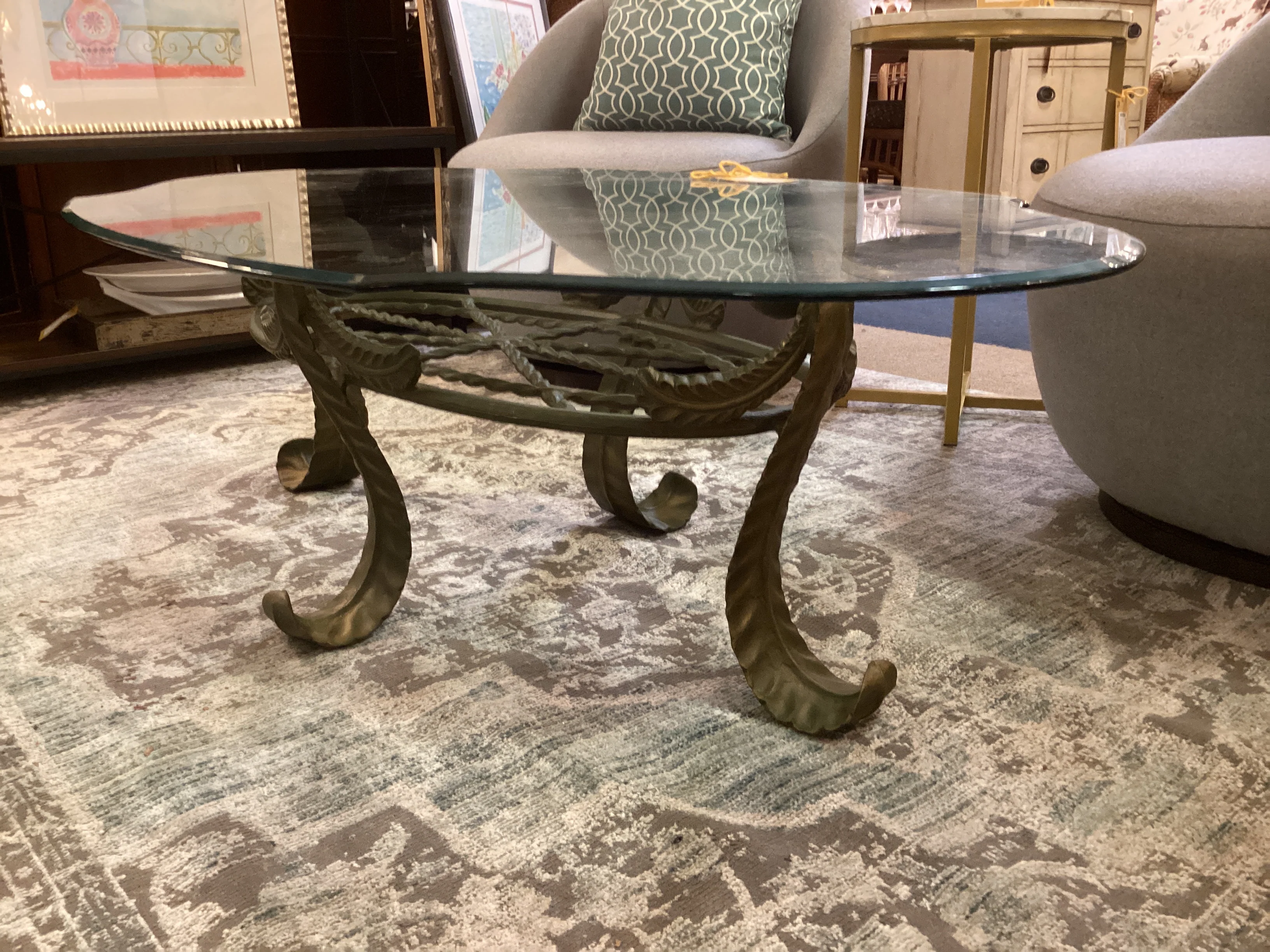 Oval Glass Top Coffee Table - Image 2