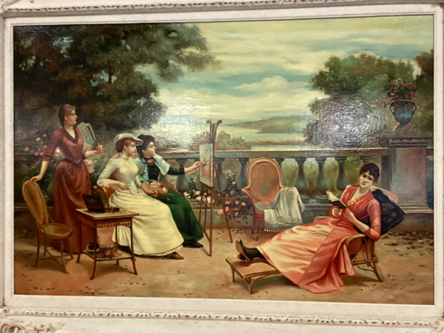 "Painting On The Terrace" Framed - Image 2