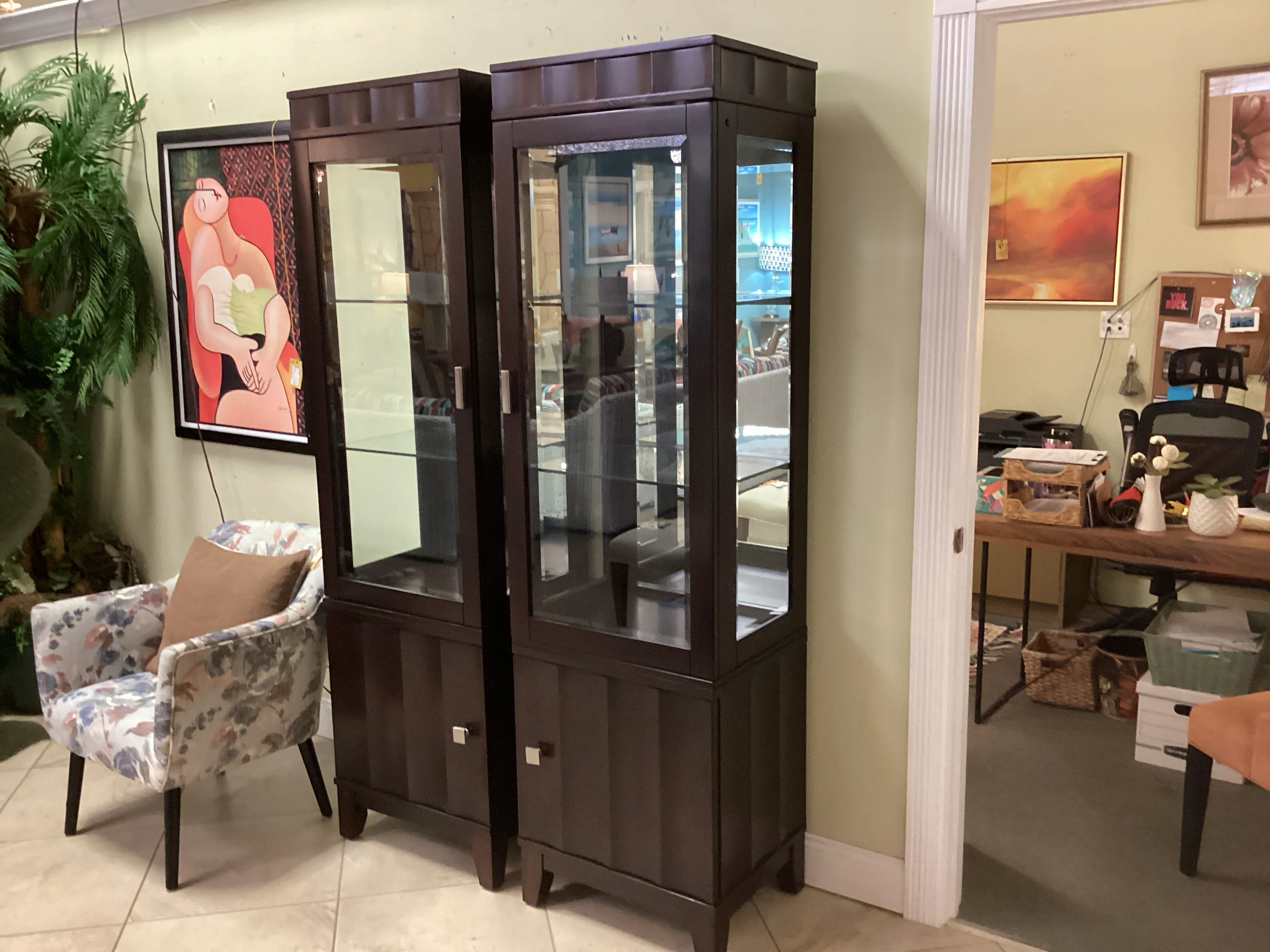 PAIR Brown 2 Door Cabinet - Image 2