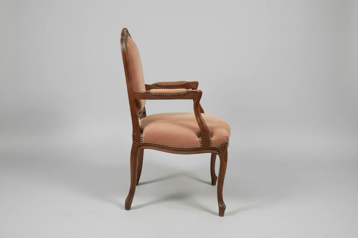 PAIR Brown Dining Room Arm Chairs - Image 2