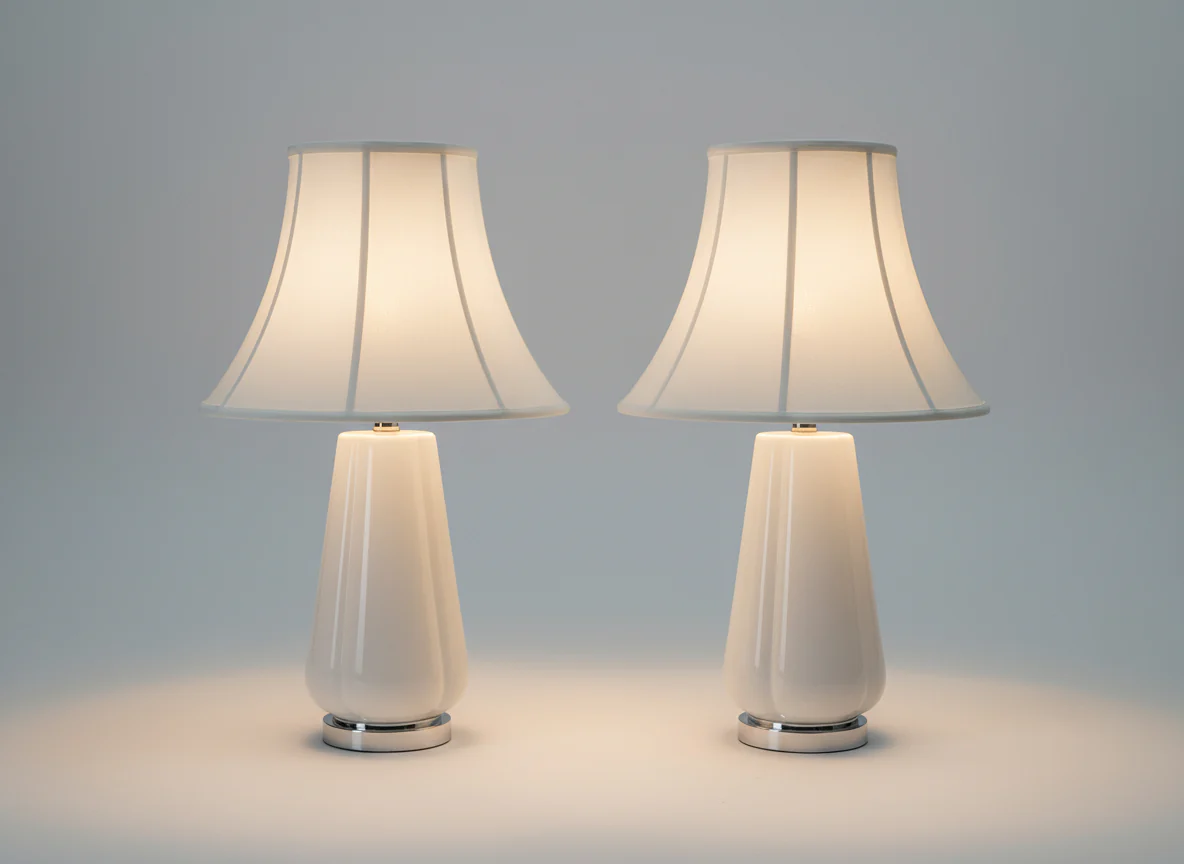 PAIR Cream Visual Comfort Lamps
