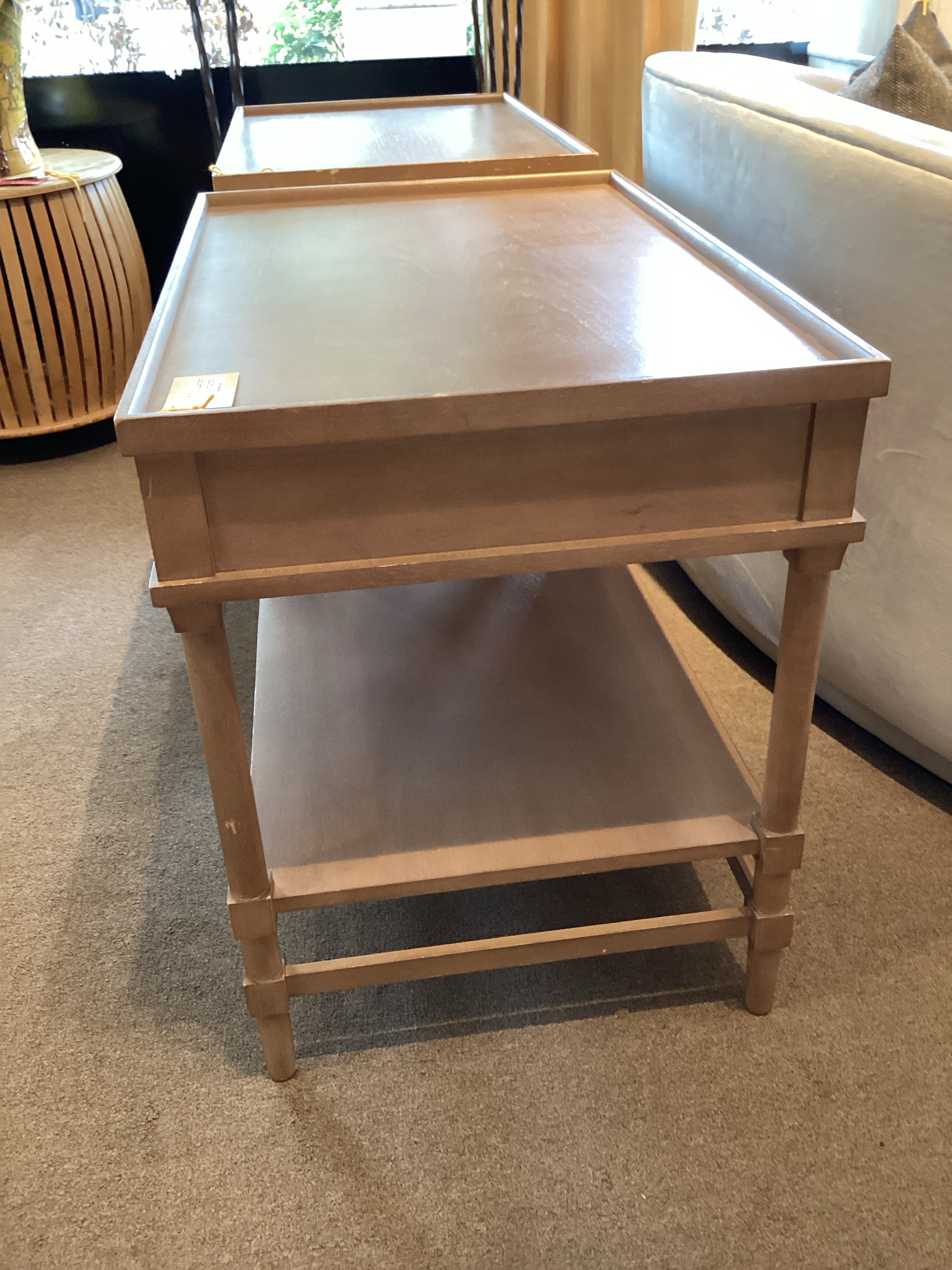 Pair Holly Hunt One Drawer Two Tier Accent Tables - Image 2