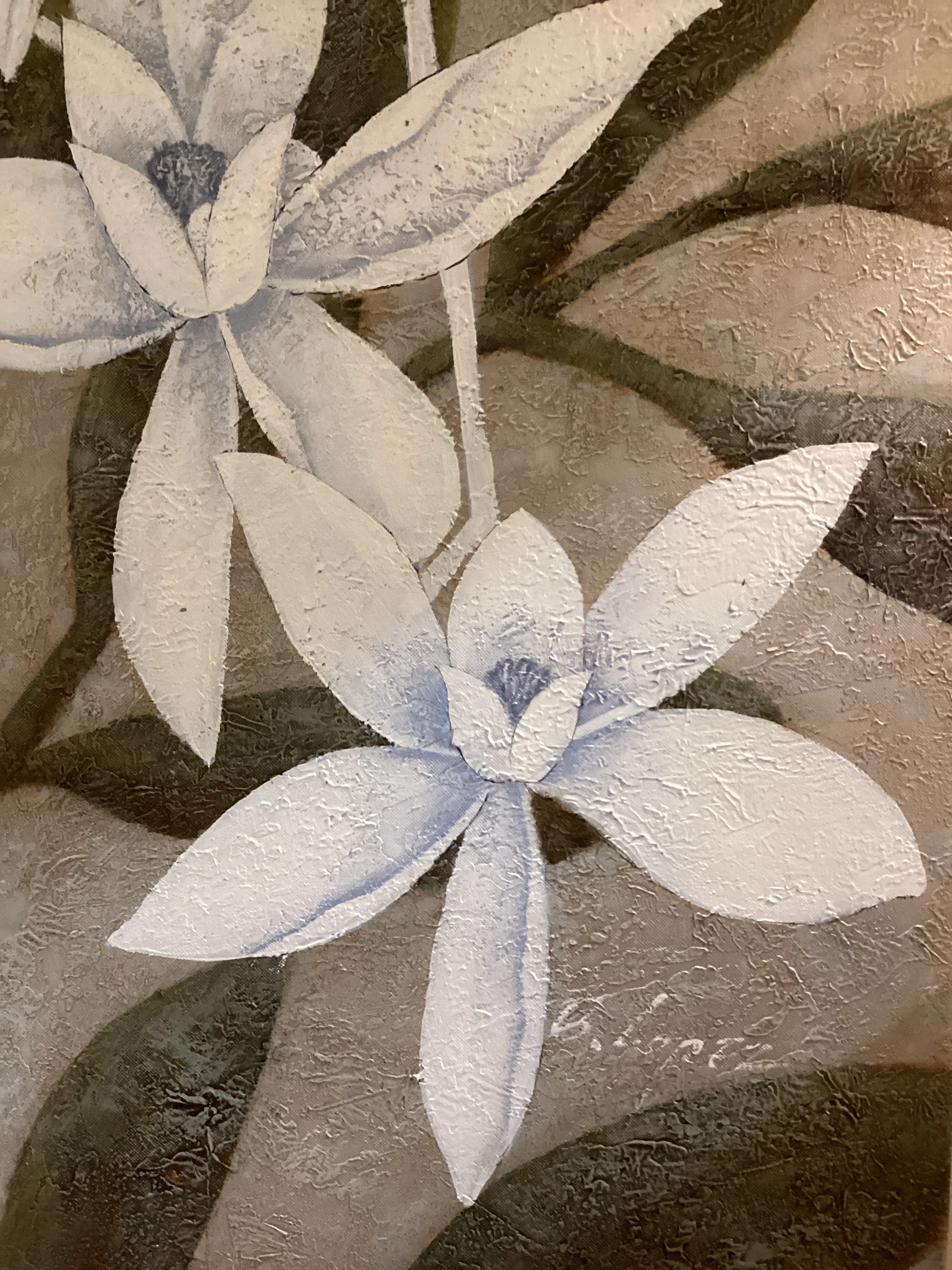 Pair Lopez Floral Paintings - Image 2