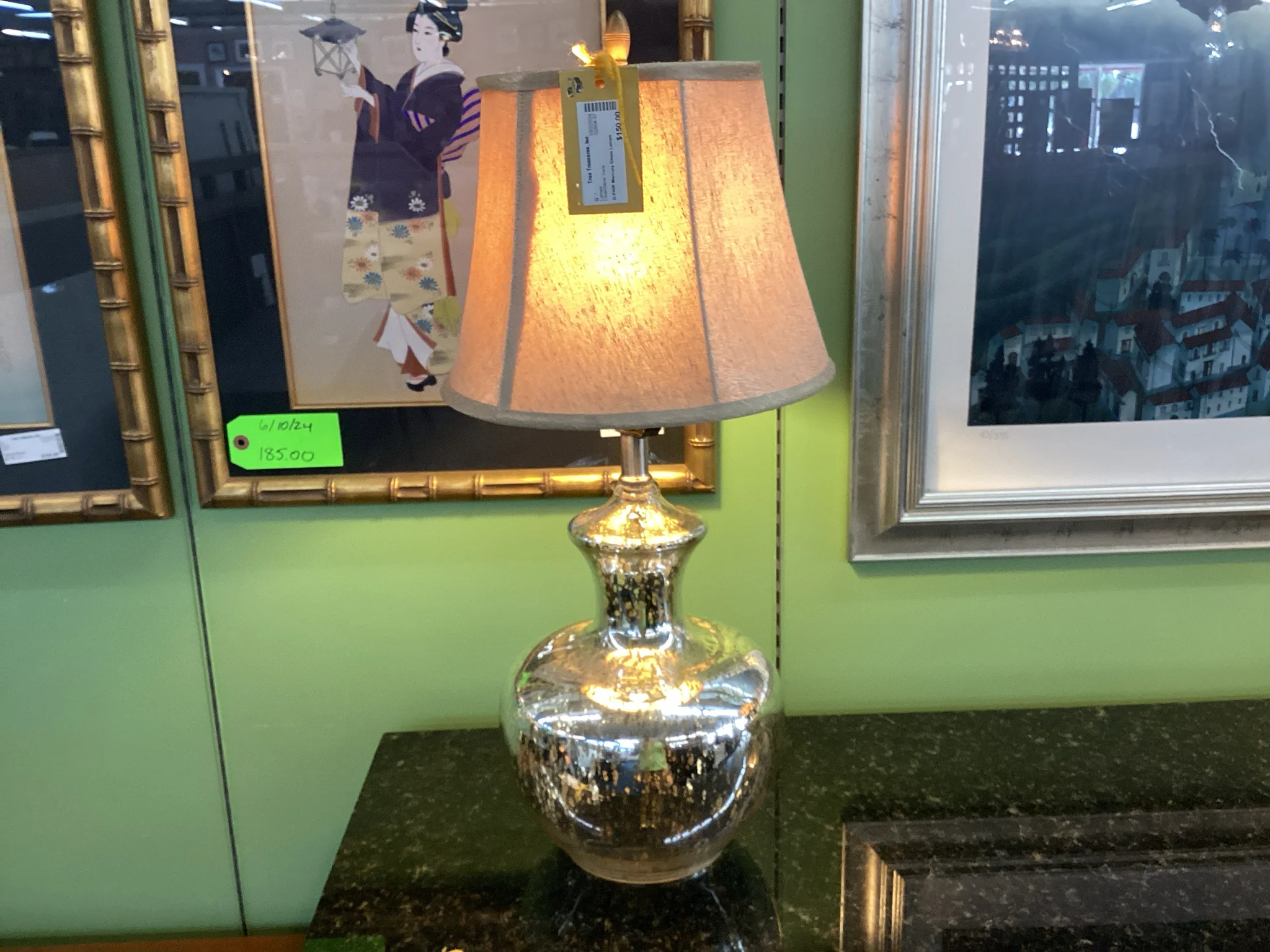 Pair Of Mercury Glass Lamps - Image 2
