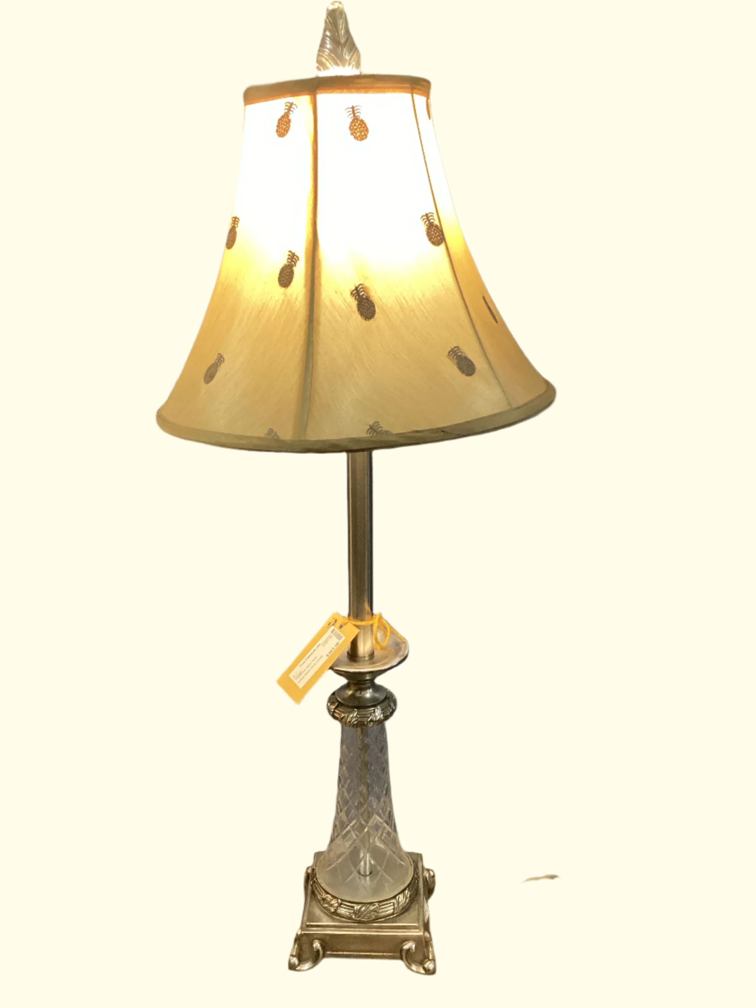 Pair Silver Tone Lamps