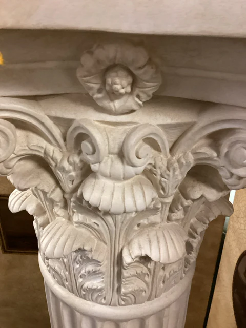 Pedestal Column With Leaves - Image 2