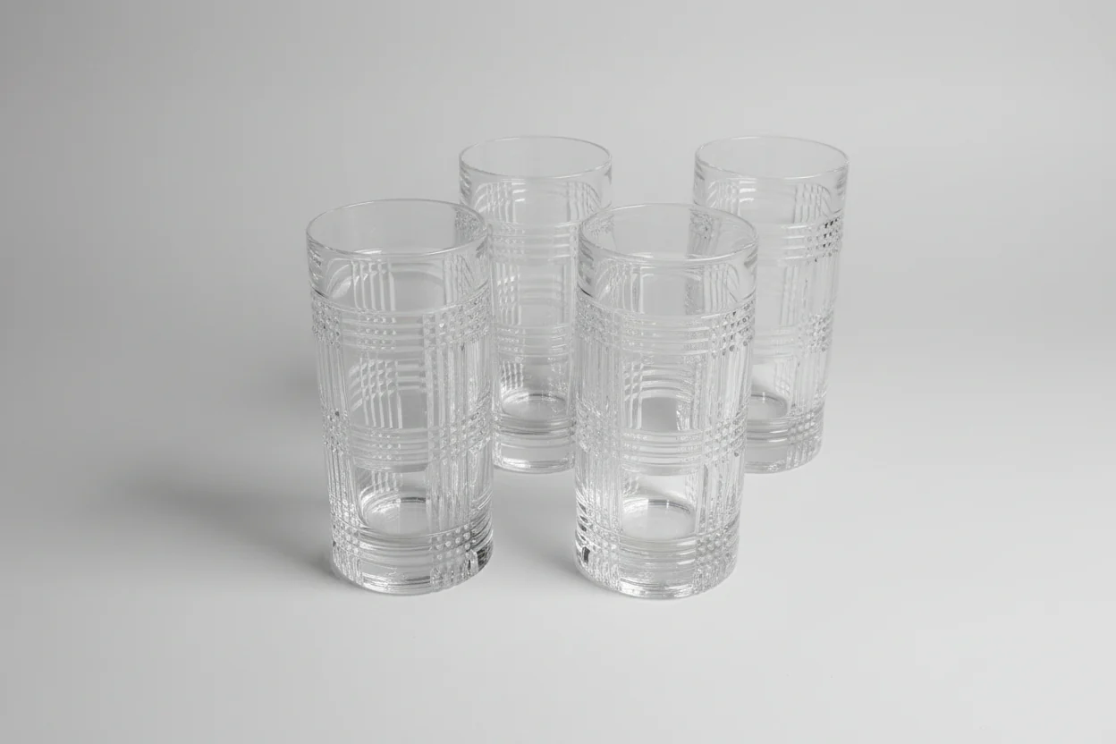 Ralph Lauren Set of Four Crystal Highball Glasses