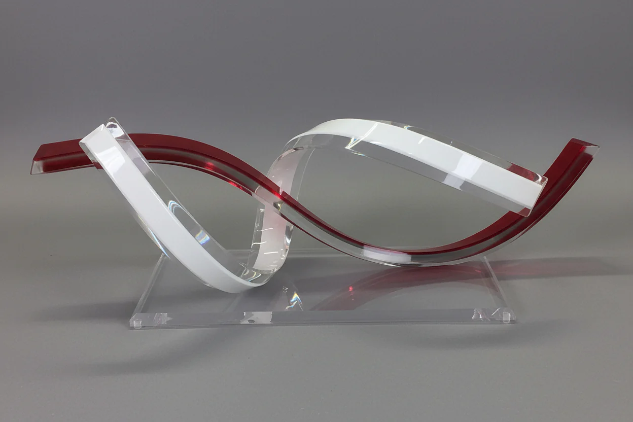 Red Lucite Sculpture