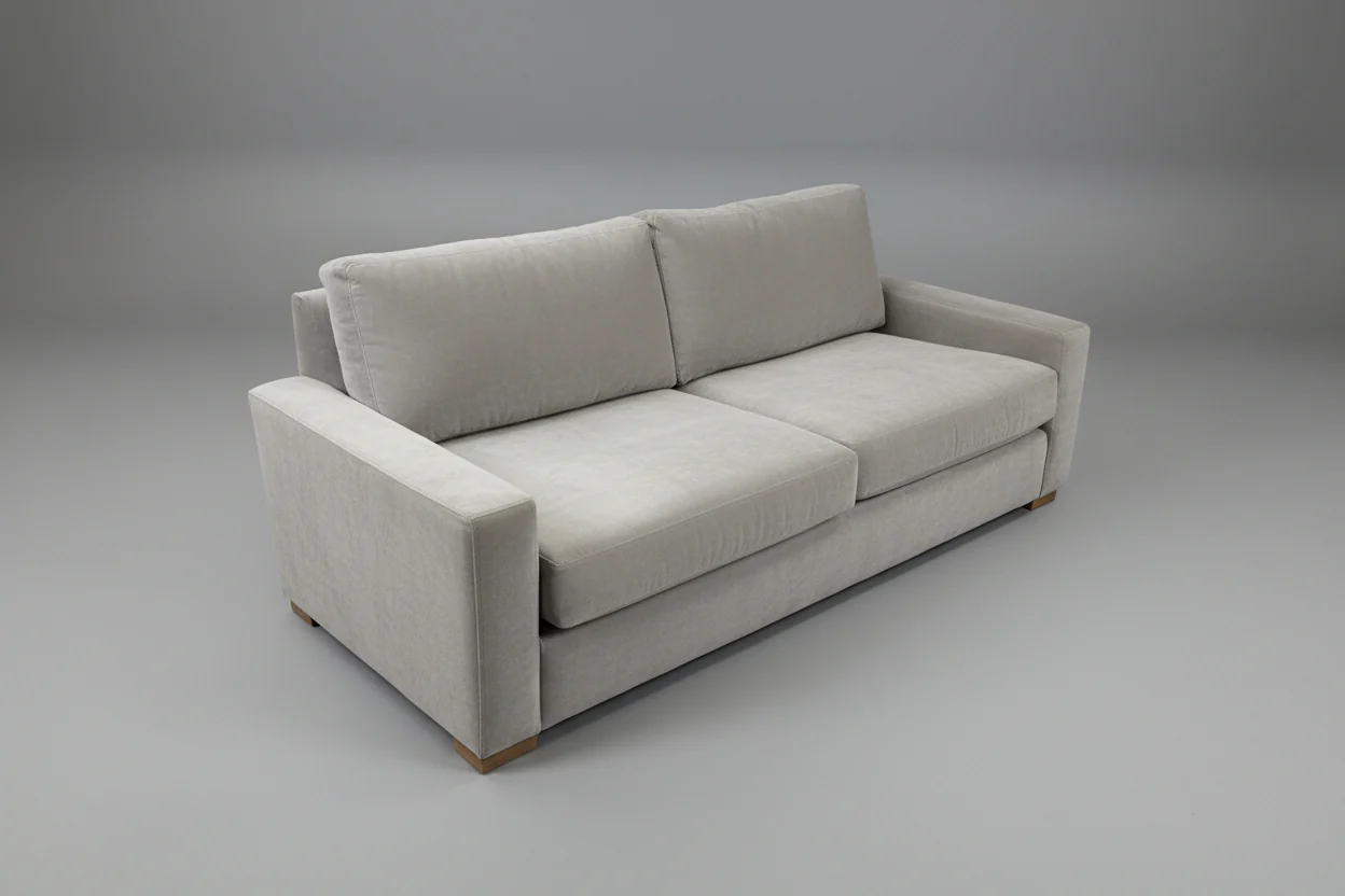 Restoration Hardware Gray Two Cushion Living Room Sofa