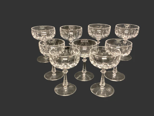 SET/9 Gorham Crystal Coupe Glasses
