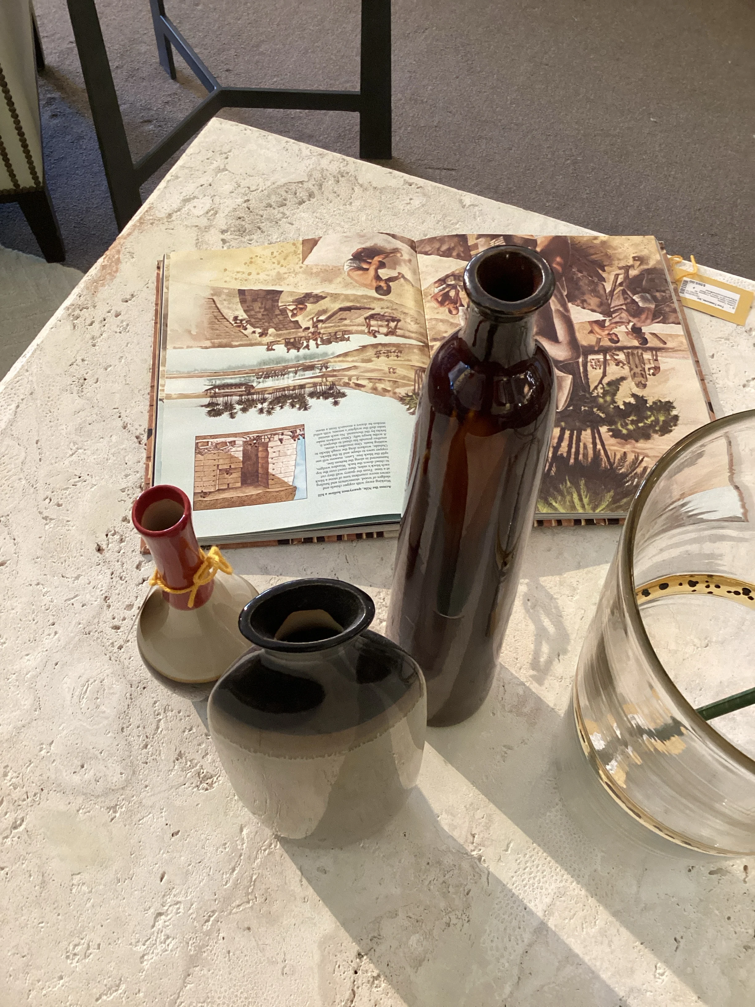 Set of 3 Earthtone Decorative Vases - Image 3