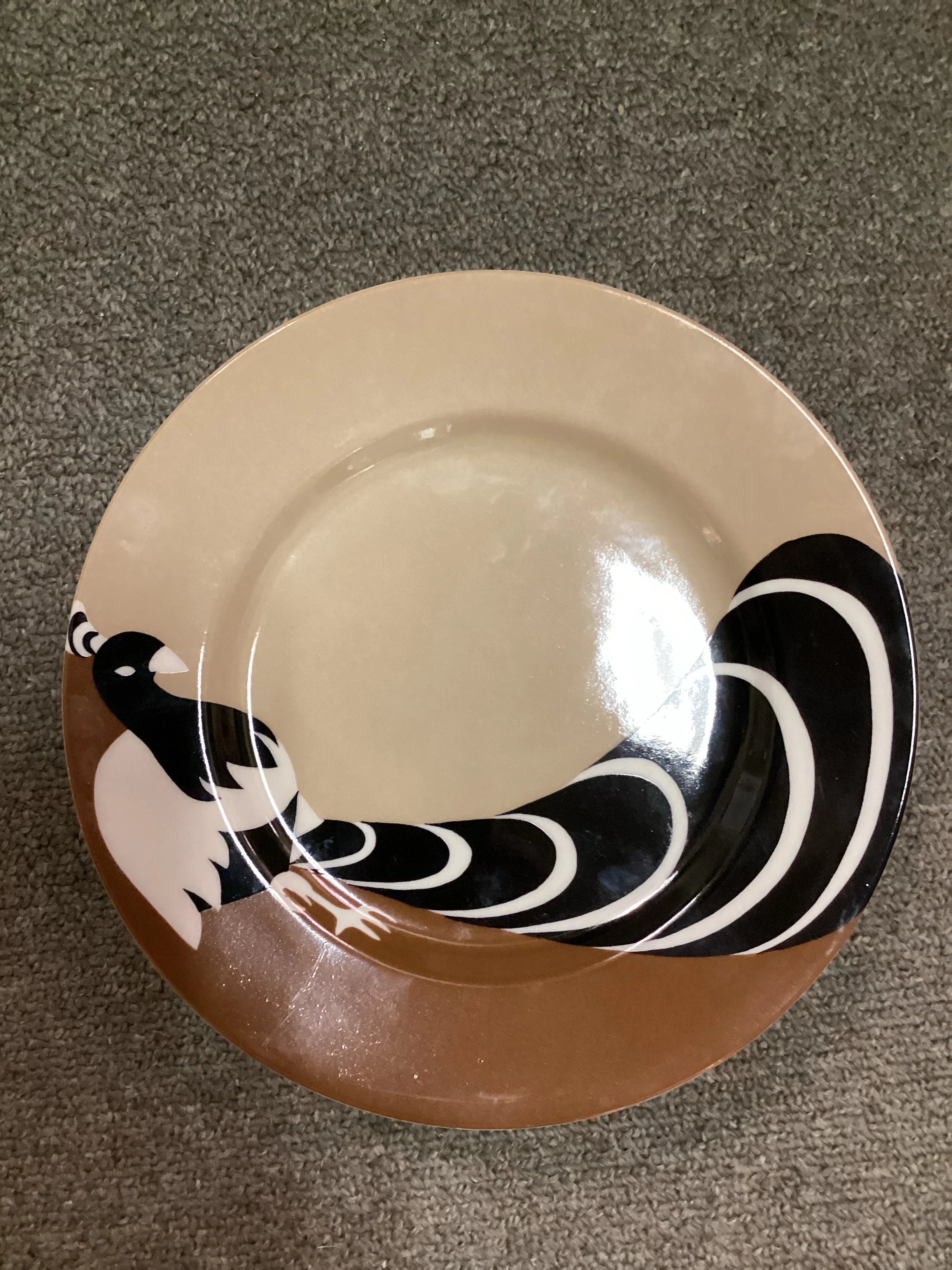 Set of 6 1970 Fitz & Floyd Peacock Dessert Plates