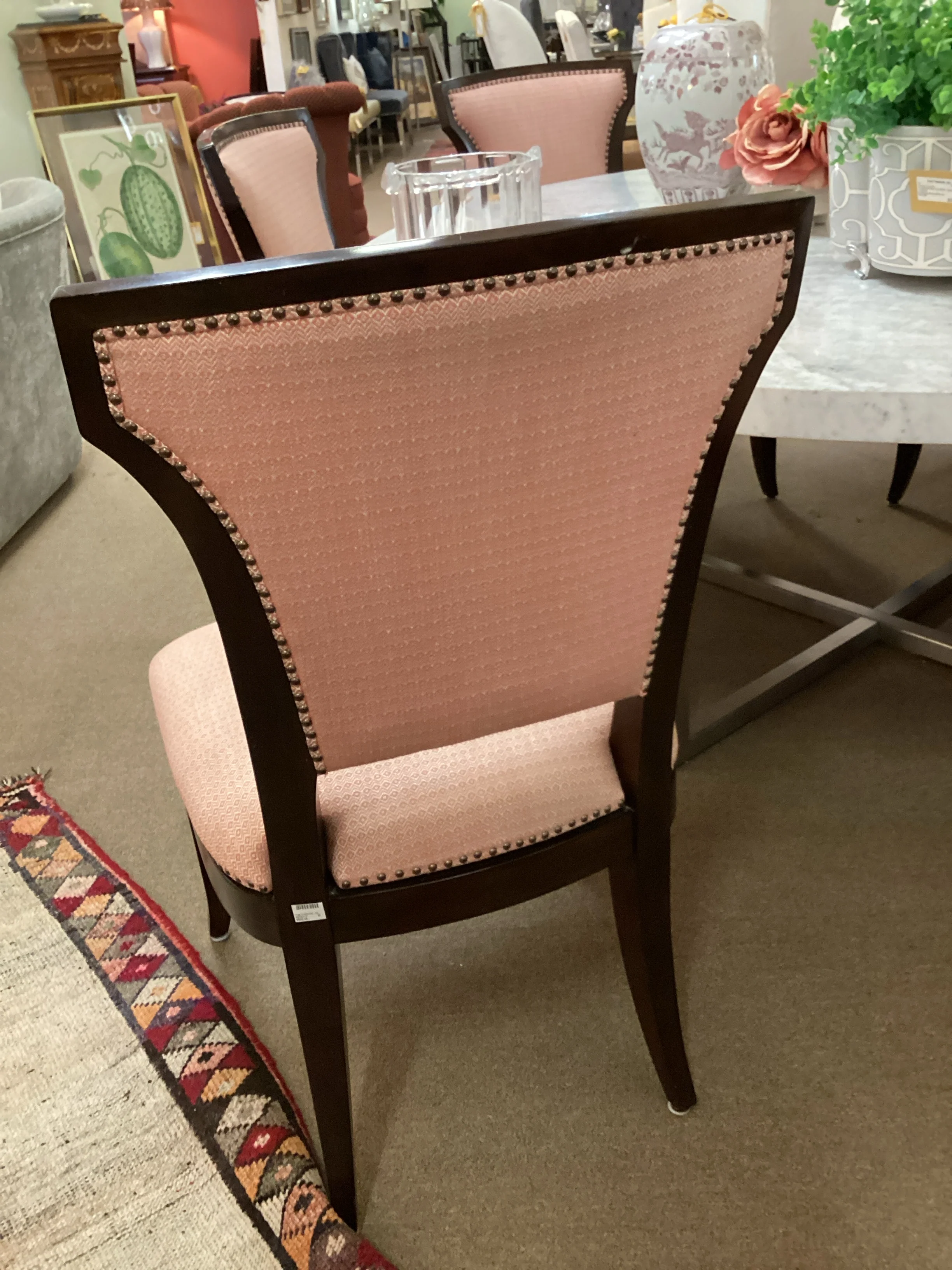 Set of Six Orange and White Dining Chairs - Image 2